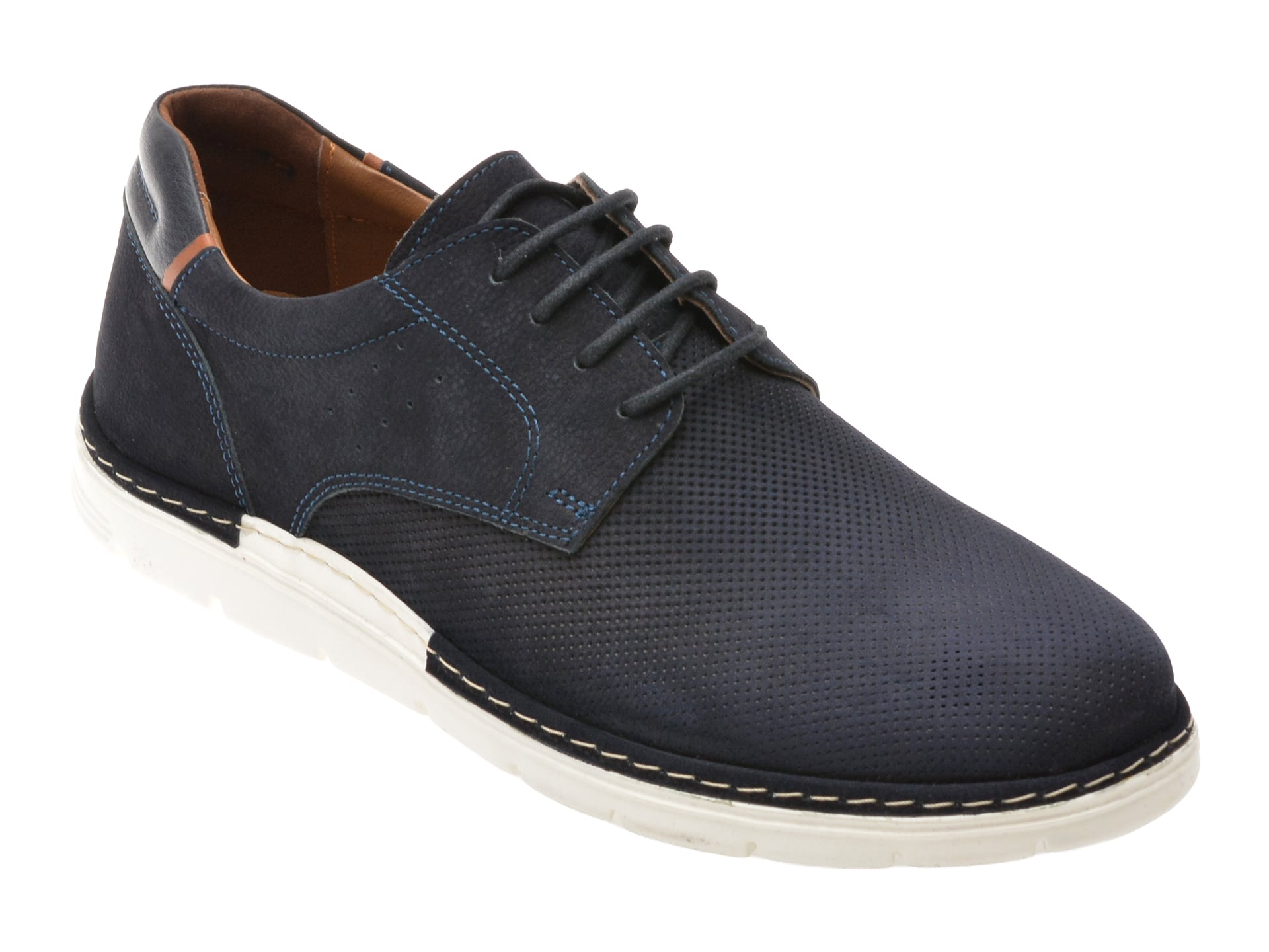 Pantofi OTTER bleumarin, E1971, din nabuc