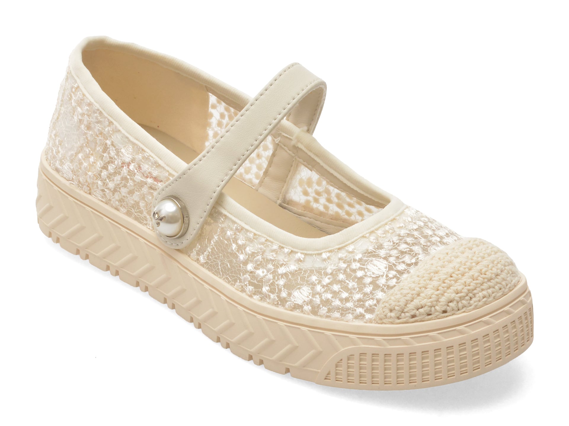 Pantofi PASS COLLECTION bej, HT60006, din material textil