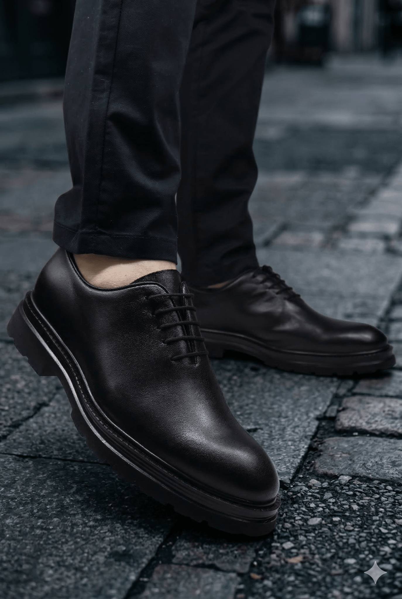 Pantofi Premium din Piele Negri - SYMP BLACK