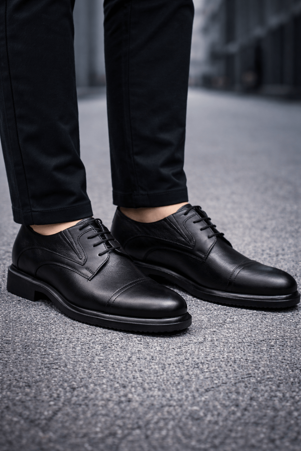 Pantofi Premium din Piele Negri - ZYRE BLACK