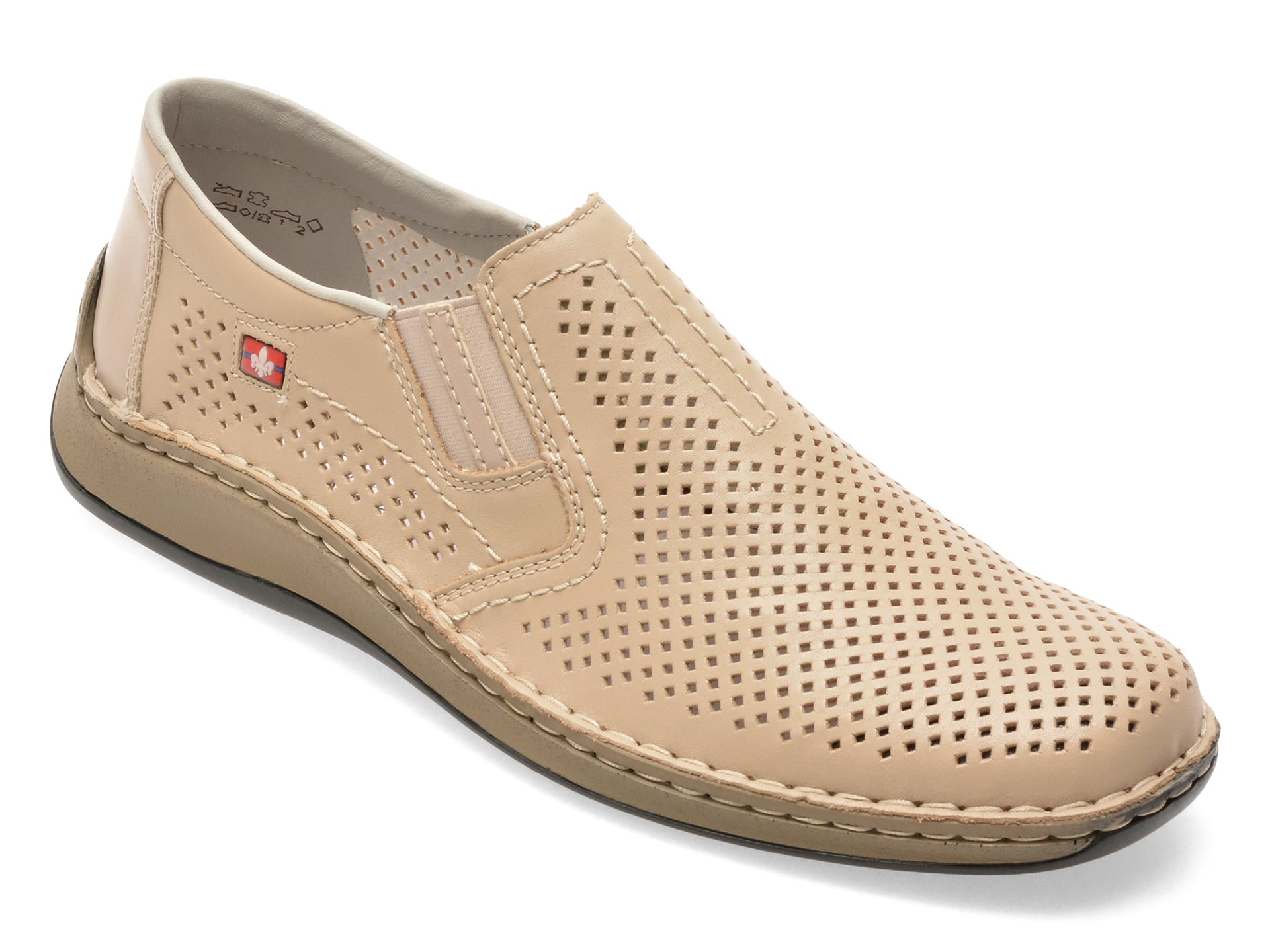 Pantofi RIEKER bej, 5297, din piele naturala
