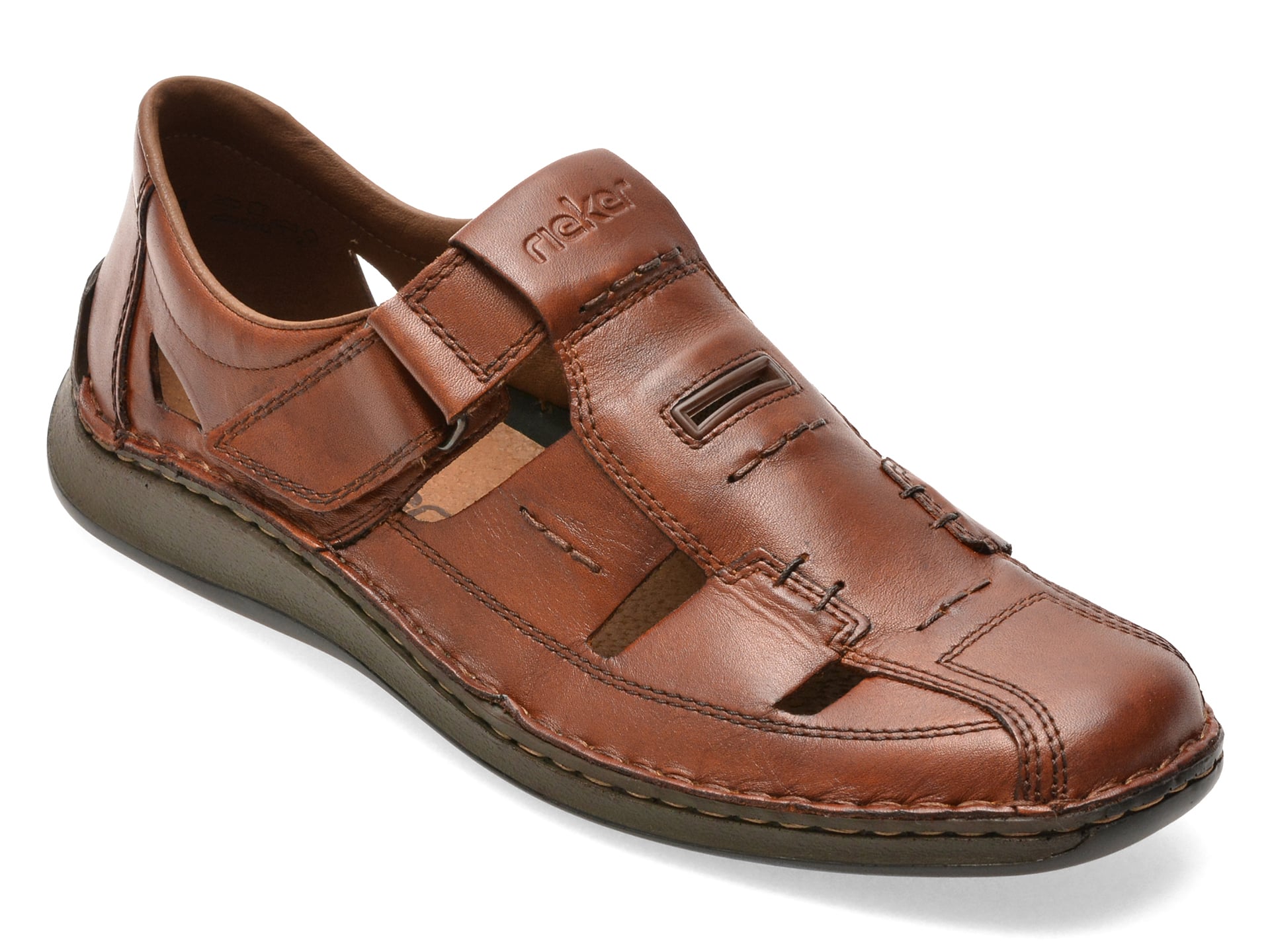 Pantofi RIEKER maro, 5284, din piele naturala