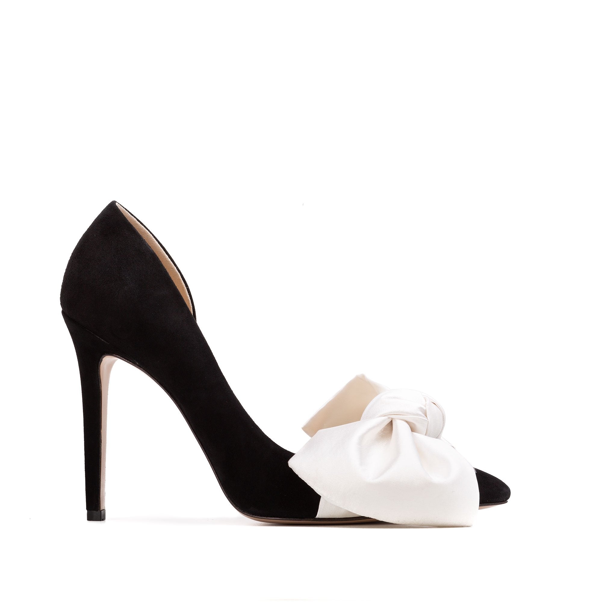 Pantofi Samantha cu Funda, Piele Intoarsa, Negru/Alb - 41 / 11 cm
