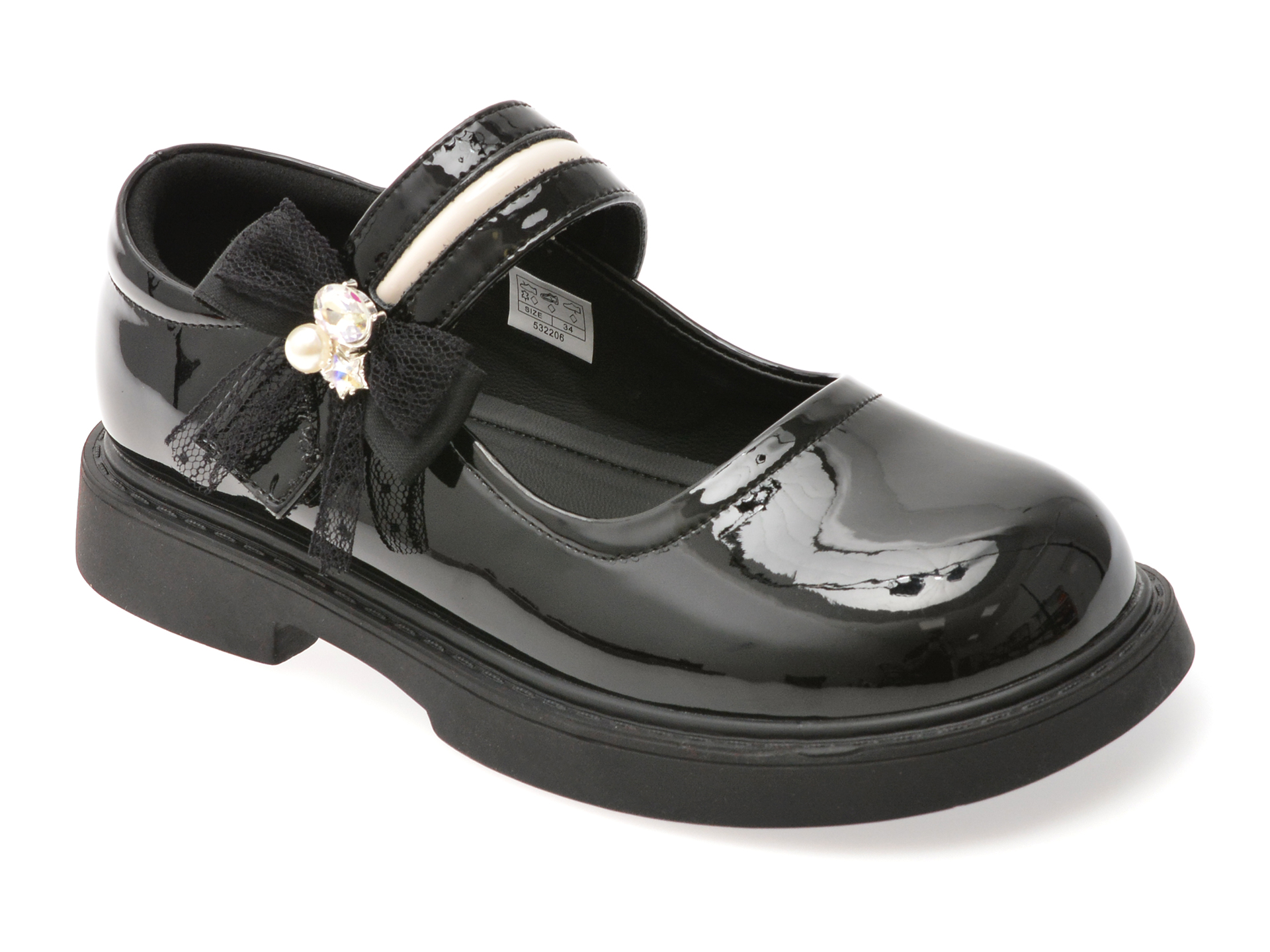 Pantofi SELECTION KIDS negri, 532206, din piele ecologica
