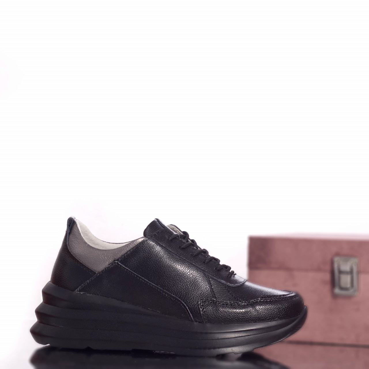 Pantofi sport agata piele naturala negru - poza 3