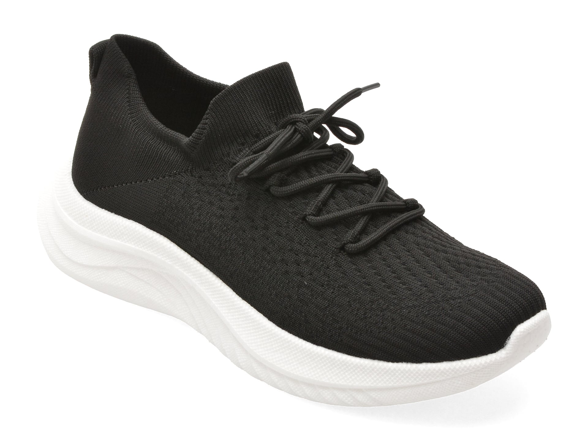Pantofi sport BITE THE BULLET alb-negru, CL603, din material textil