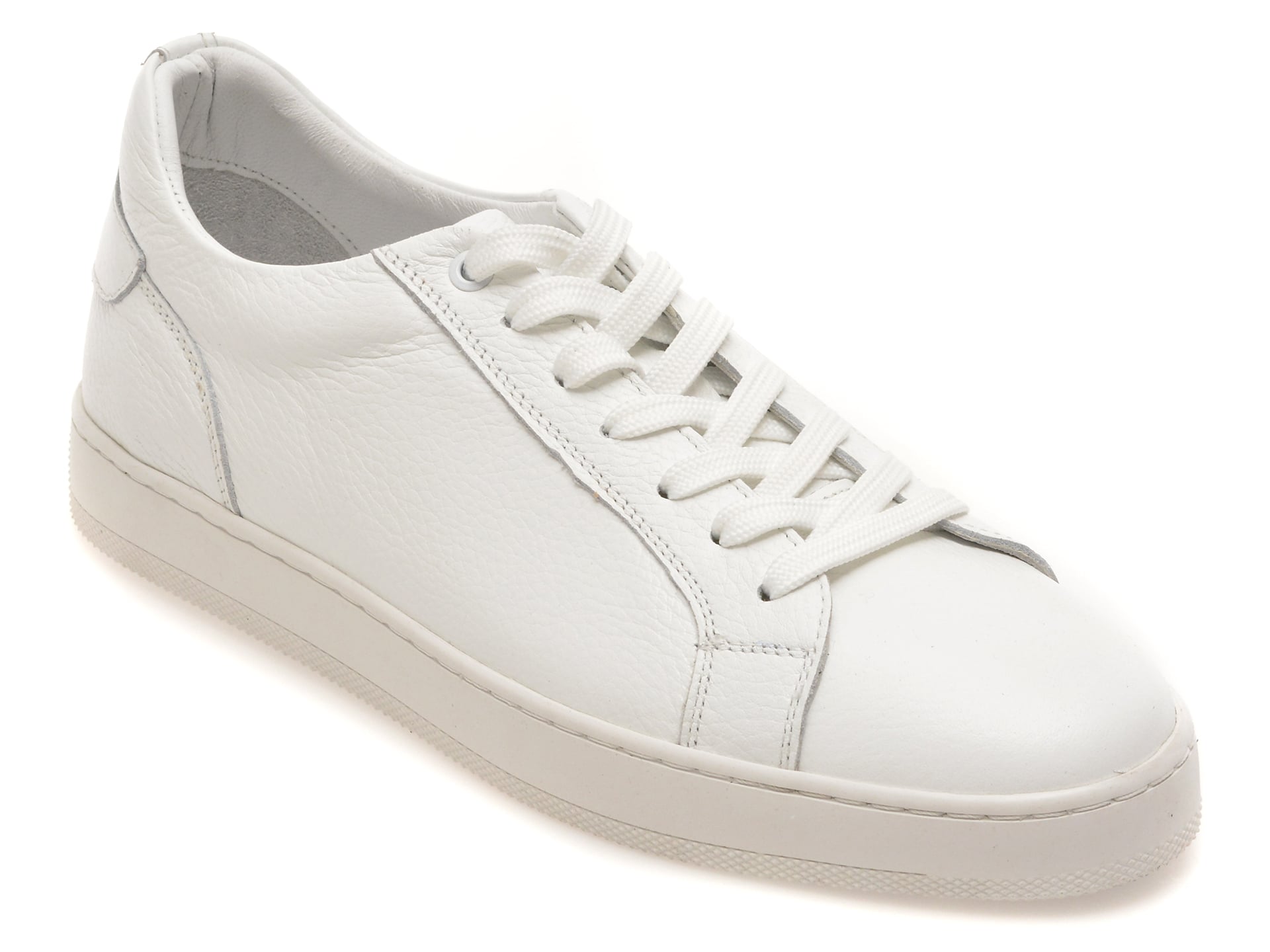 Pantofi sport BITE THE BULLET albi, HRZ09, din piele naturala