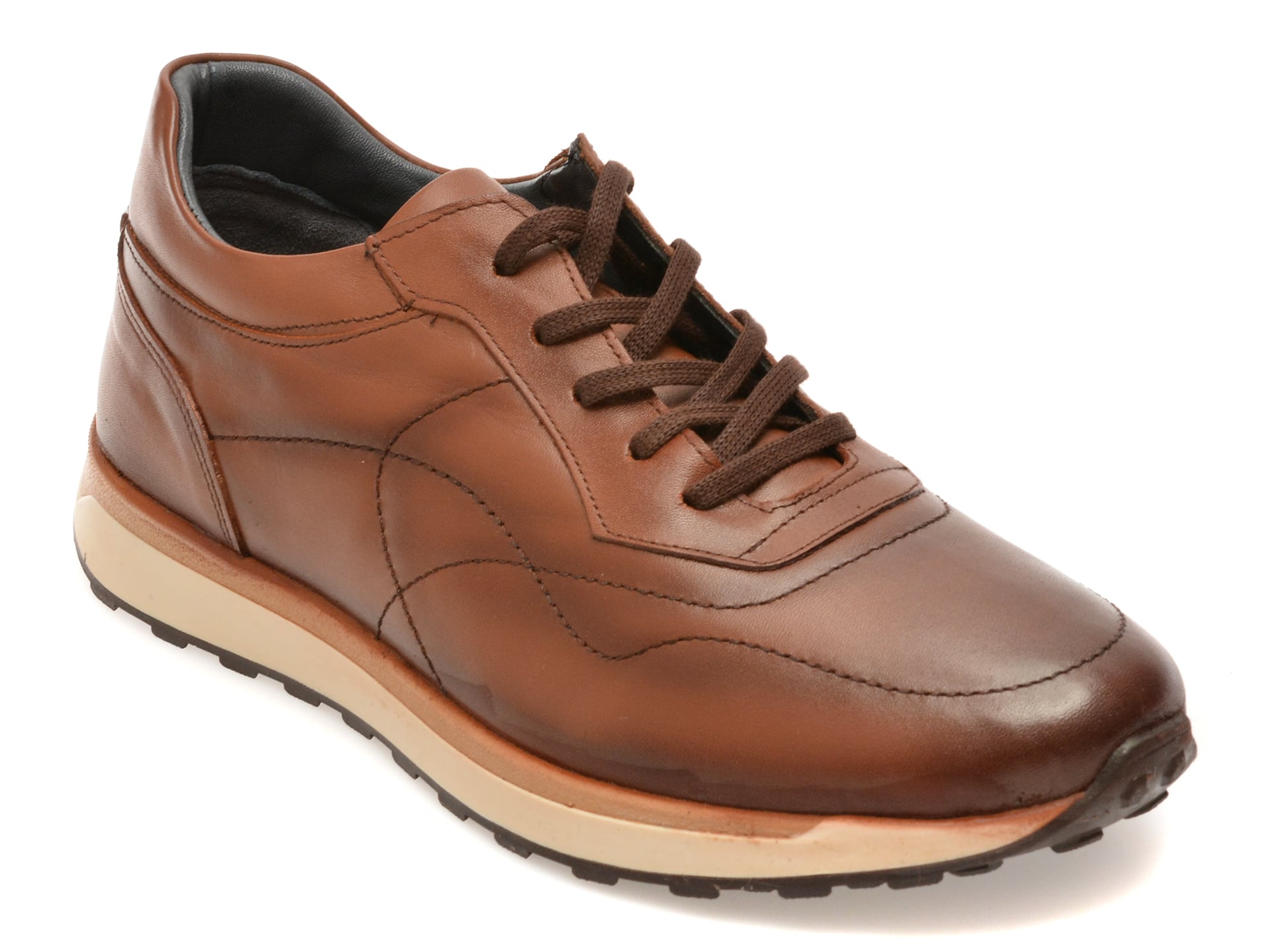 Pantofi sport BITE THE BULLET maro, RZ2027, din piele naturala