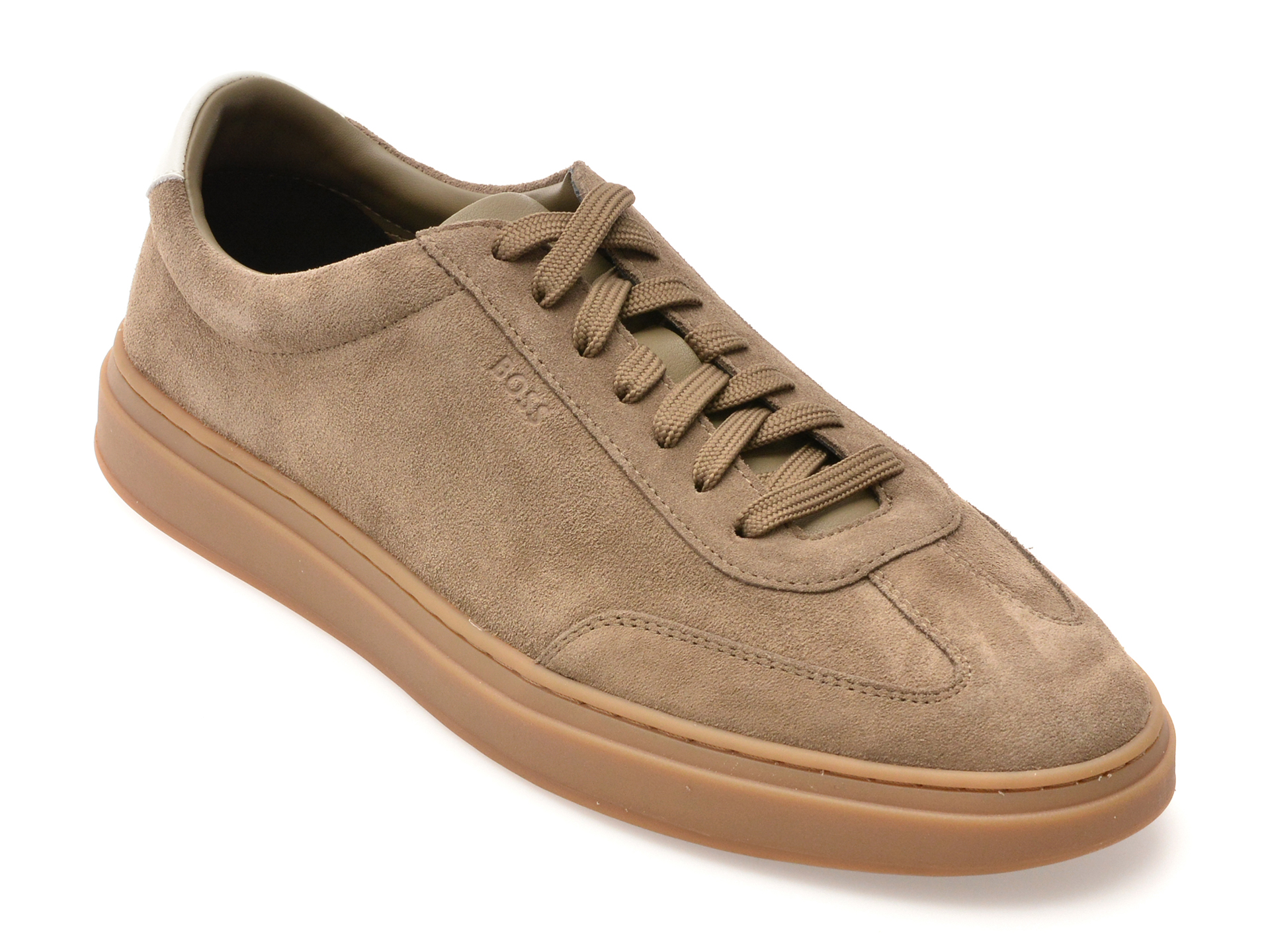 Pantofi sport BOSS kaki, 8715, din piele intoarsa