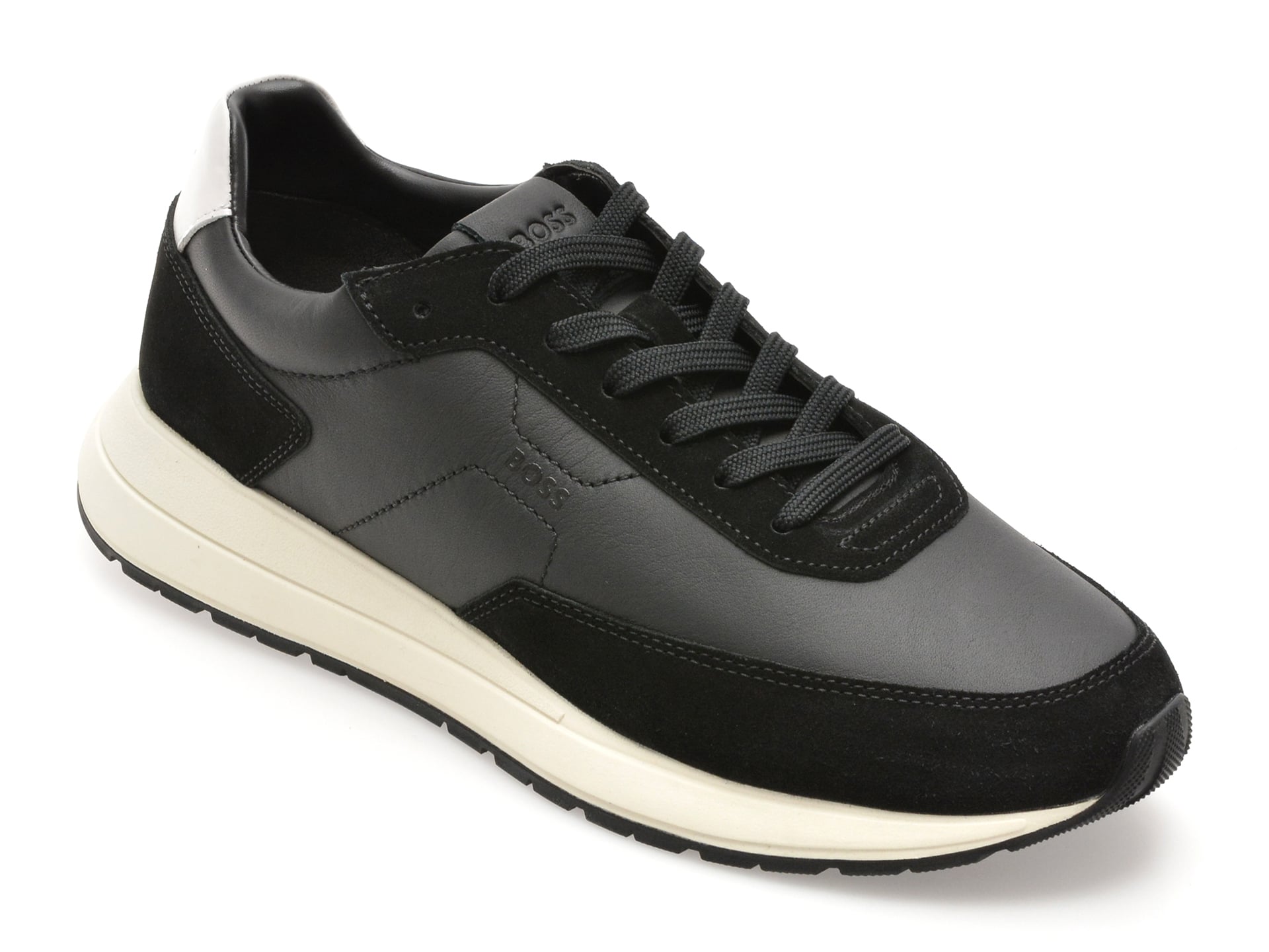 Pantofi sport BOSS negri, 7837, din piele naturala