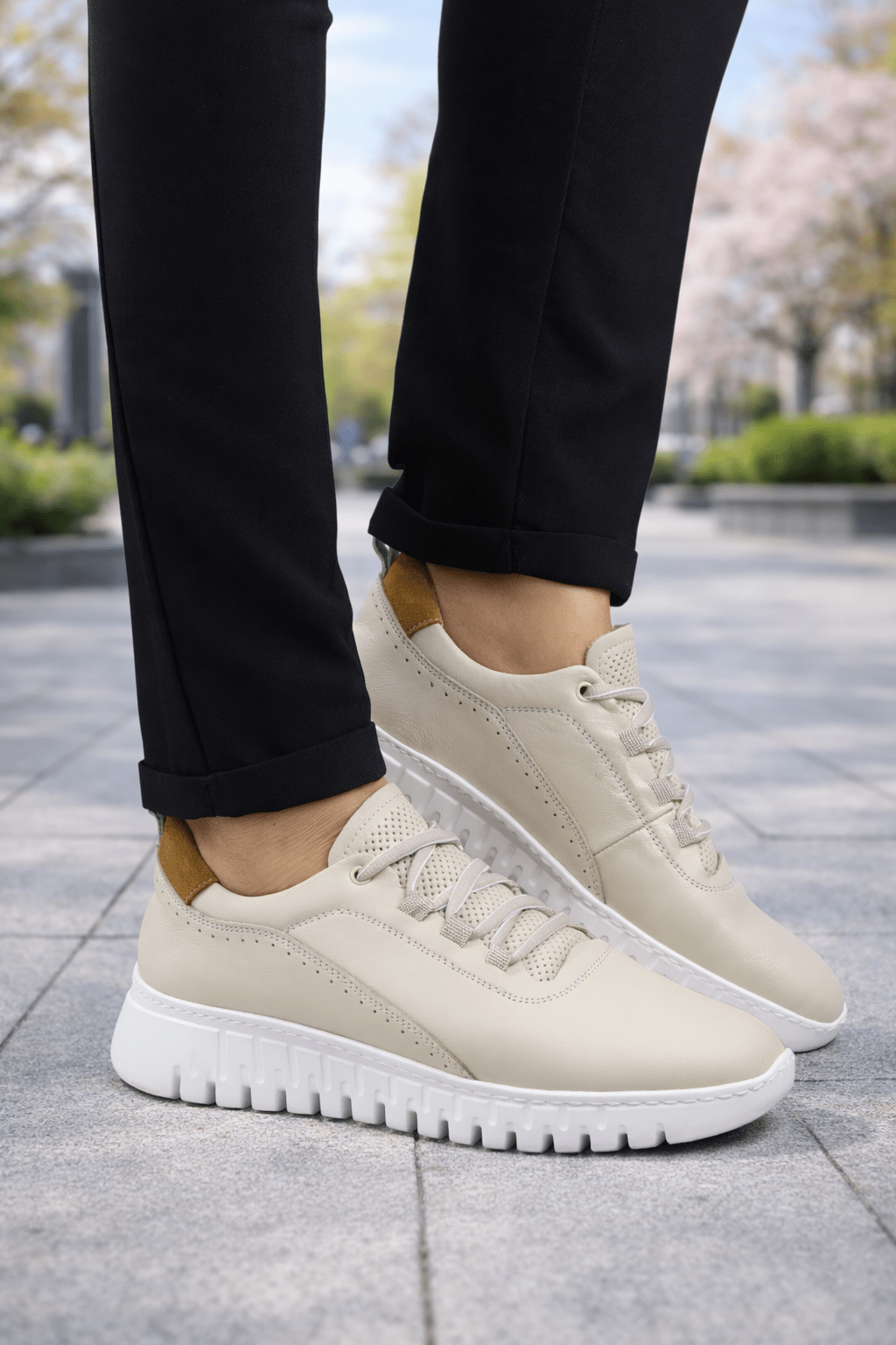 Pantofi Sport-Casual Din Piele Bej- SPEA BEIGE