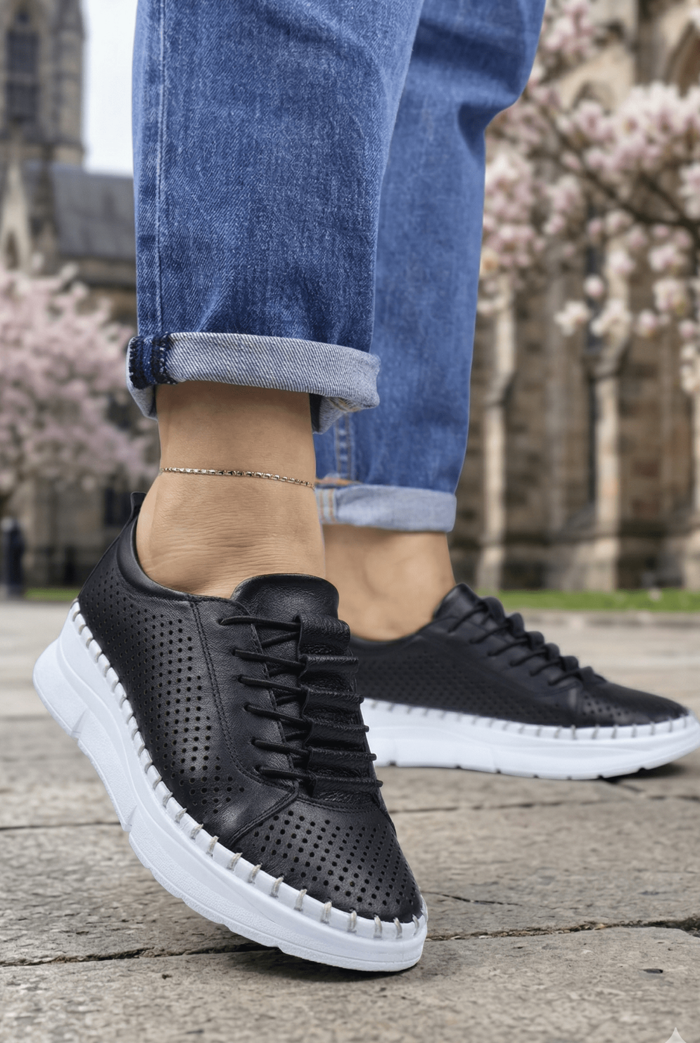 Pantofi Sport-Casual din Piele Negri - PADY BLACK