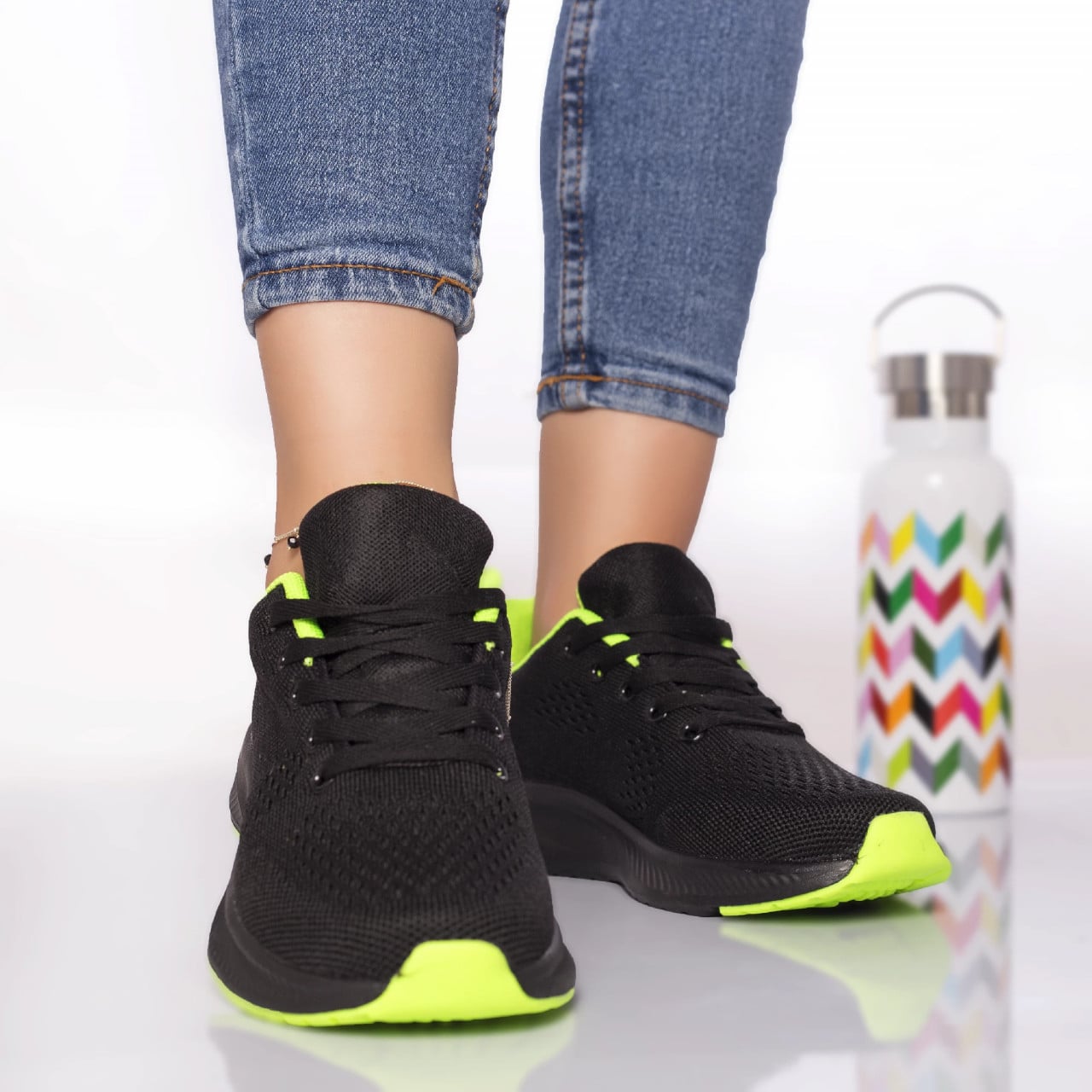 Pantofi sport cezara textil verde - poza 4
