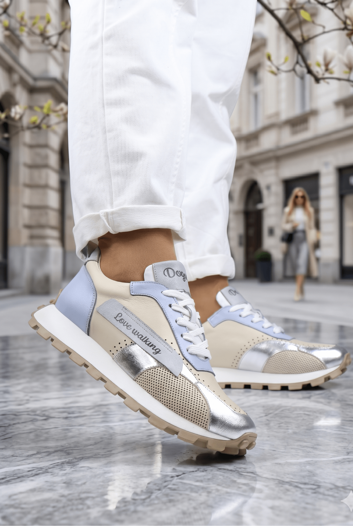 Pantofi Sport Dama din Piele Albastri - ZINYA BLU
