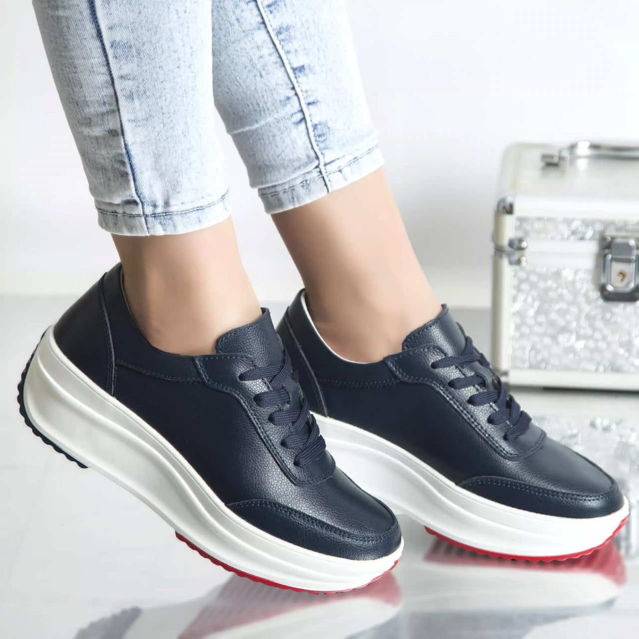Pantofi sport diana navy piele naturala