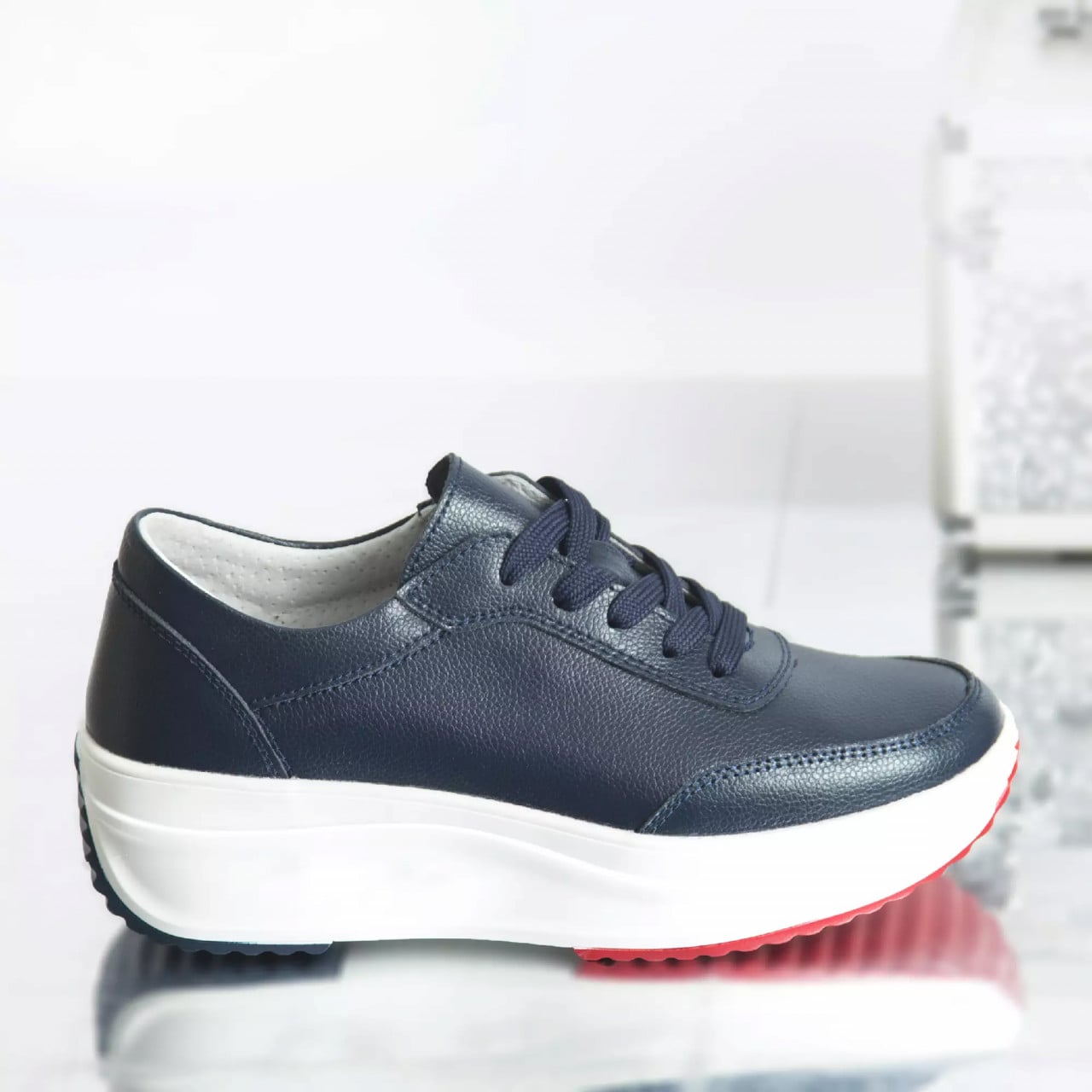 Pantofi sport diana navy piele naturala - poza 3