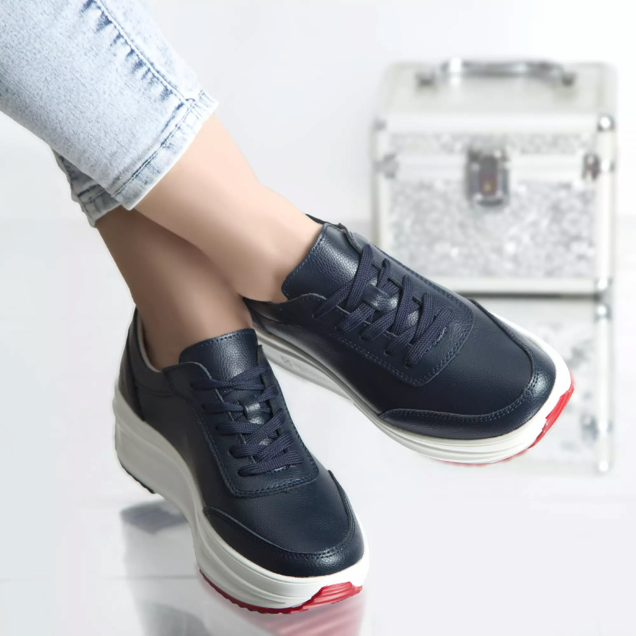Pantofi sport diana navy piele naturala - poza 4