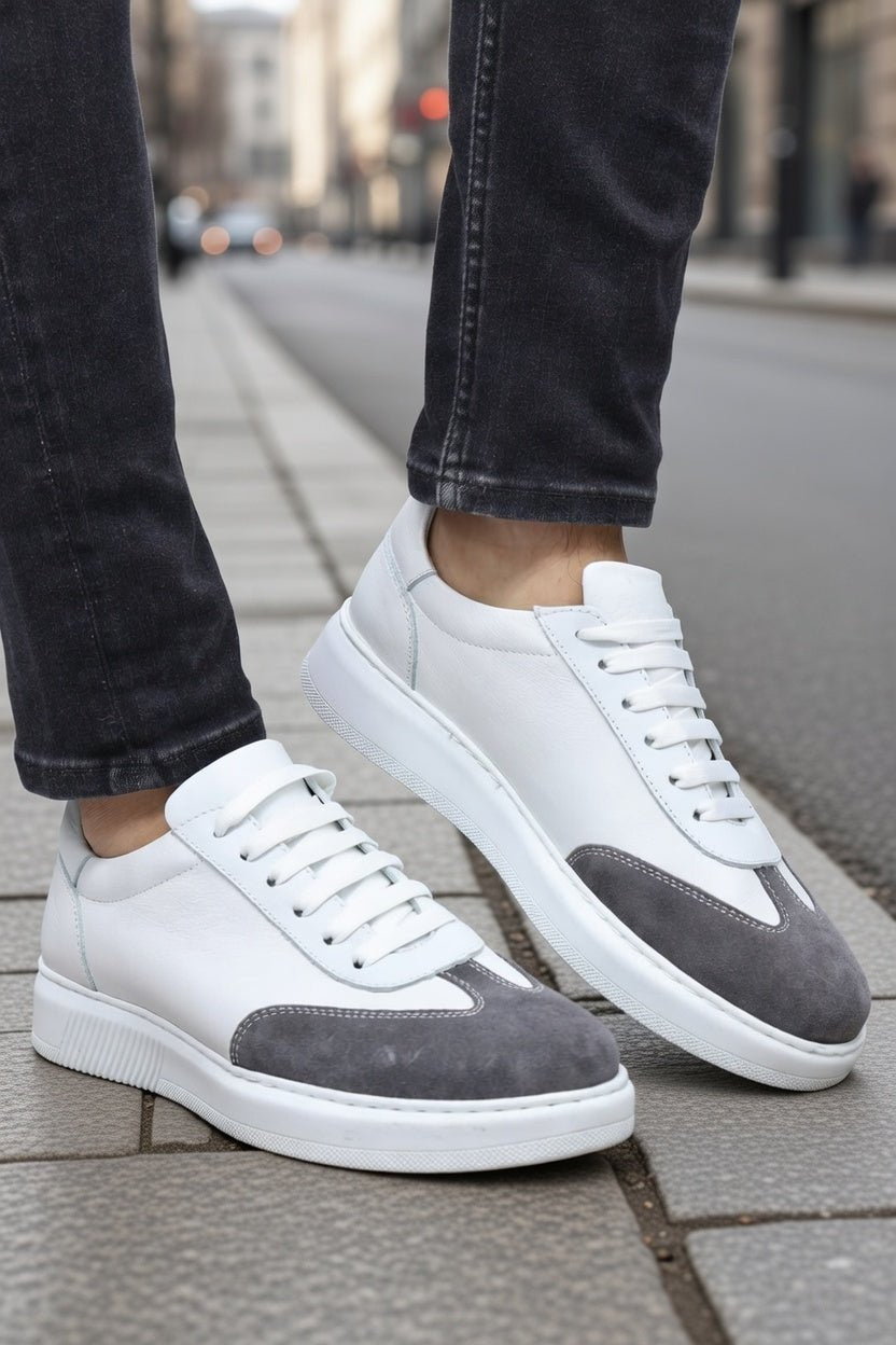 Pantofi Sport din Piele Naturala Albi - IGO WHITE