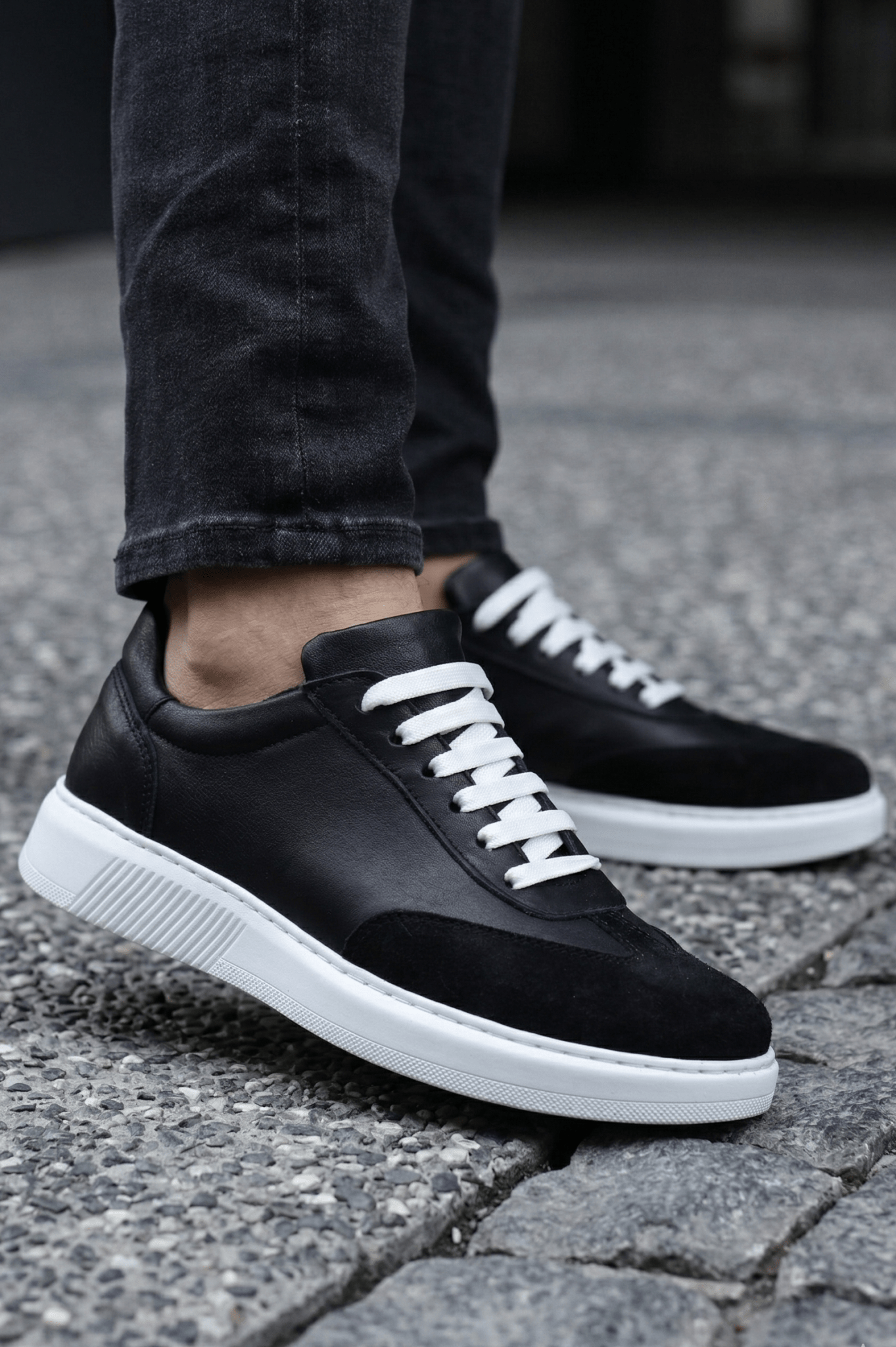 Pantofi Sport din Piele Naturala Negri - IGO BLACK