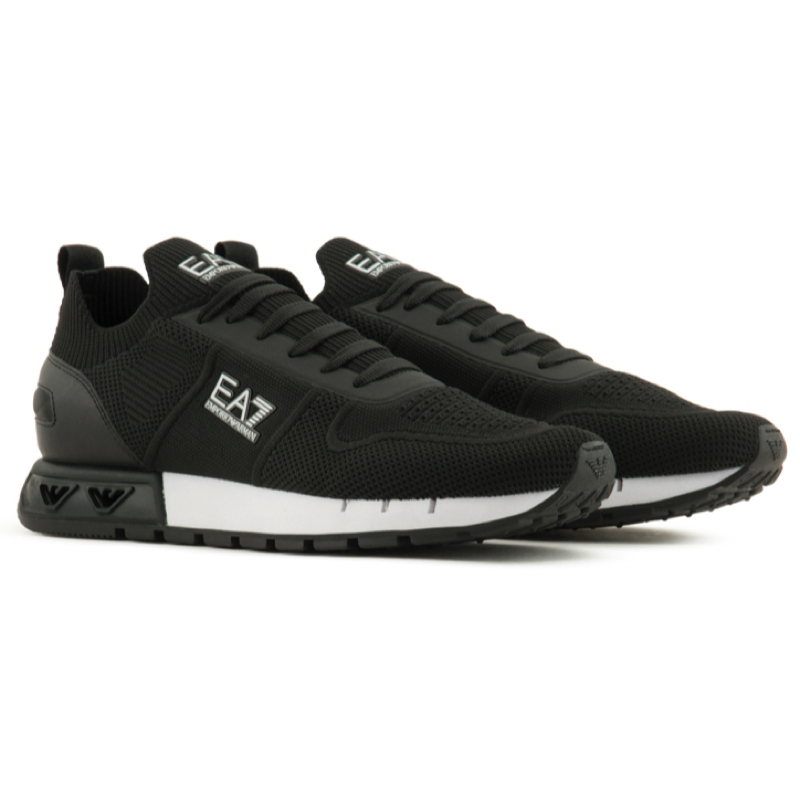Pantofi sport EA7 Black and White Legacy knit - poza 2