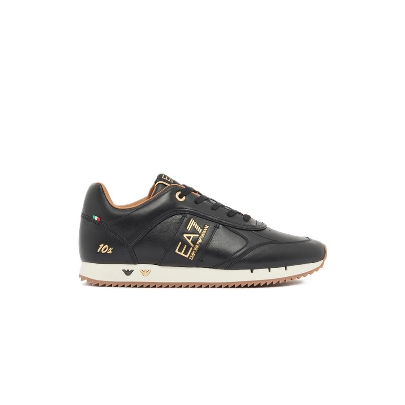 Pantofi sport EA7 BLACK & WHITE LACES 10TH ANNIVERSARY LEATHER