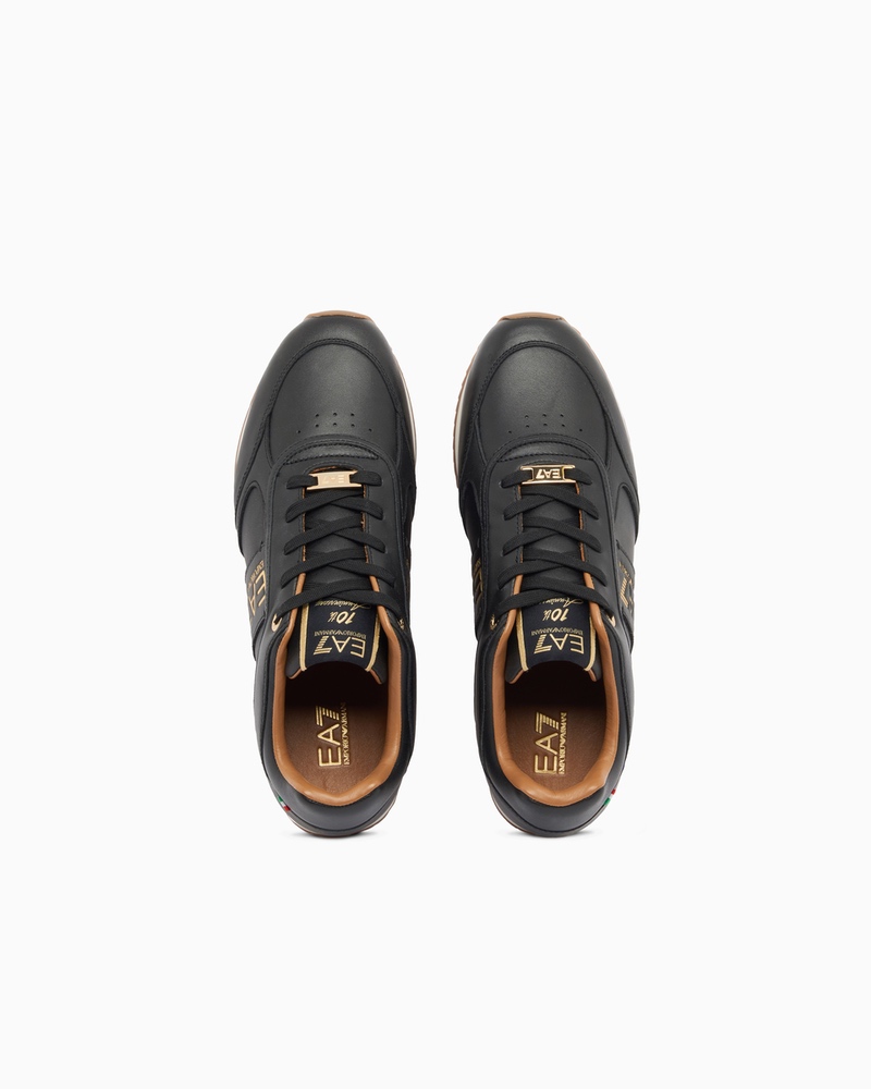 Pantofi sport EA7 BLACK & WHITE LACES 10TH ANNIVERSARY LEATHER - poza 2