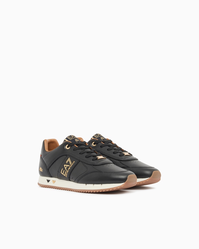 Pantofi sport EA7 BLACK & WHITE LACES 10TH ANNIVERSARY LEATHER - poza 3