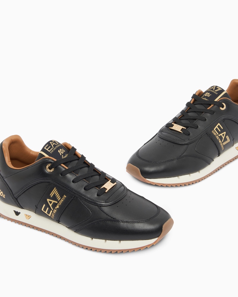 Pantofi sport EA7 BLACK & WHITE LACES 10TH ANNIVERSARY LEATHER - poza 5
