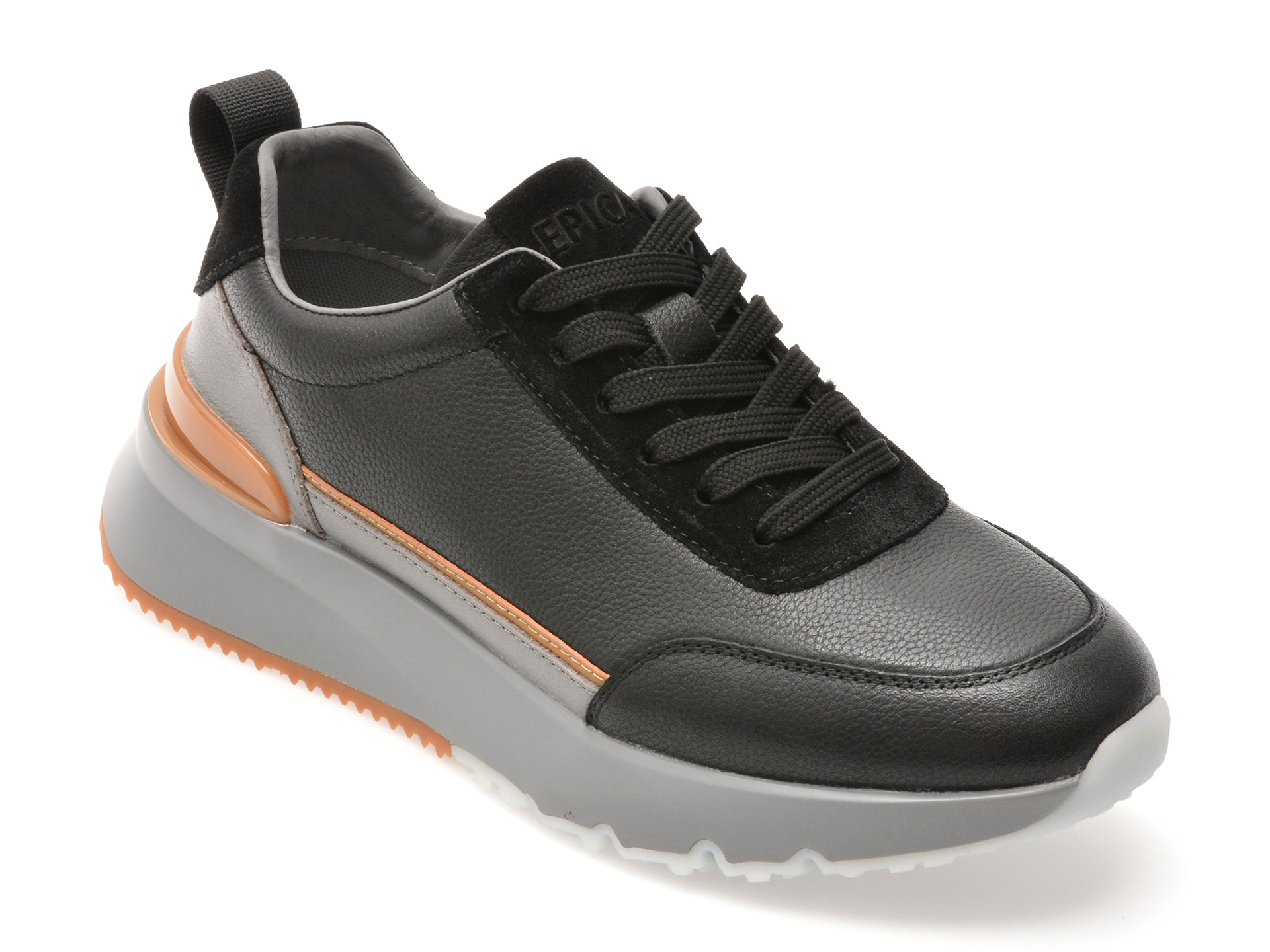 Pantofi sport EPICA negri, LN14, din piele naturala