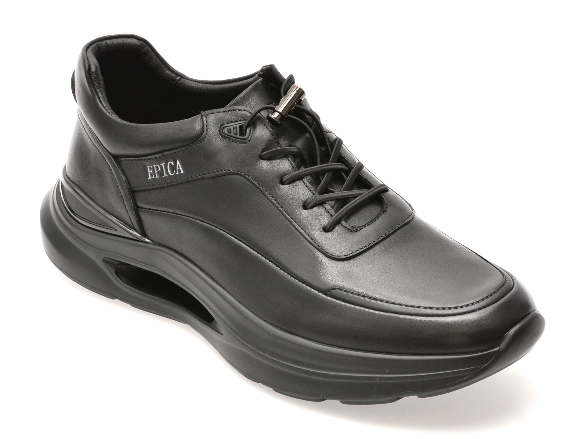 Pantofi sport EPICA negri, OB723, din piele naturala