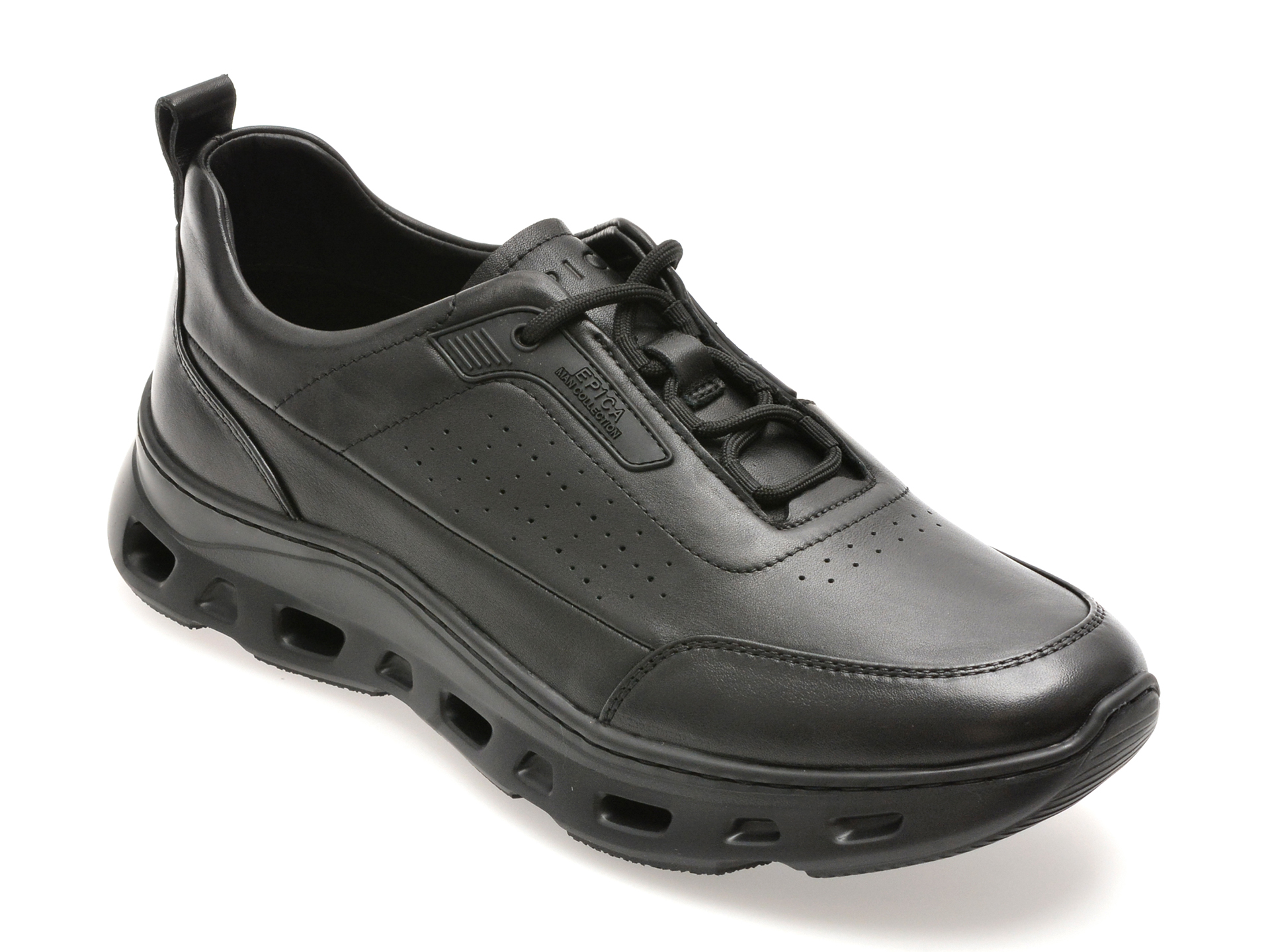 Pantofi sport EPICA negri, RF723, din piele naturala