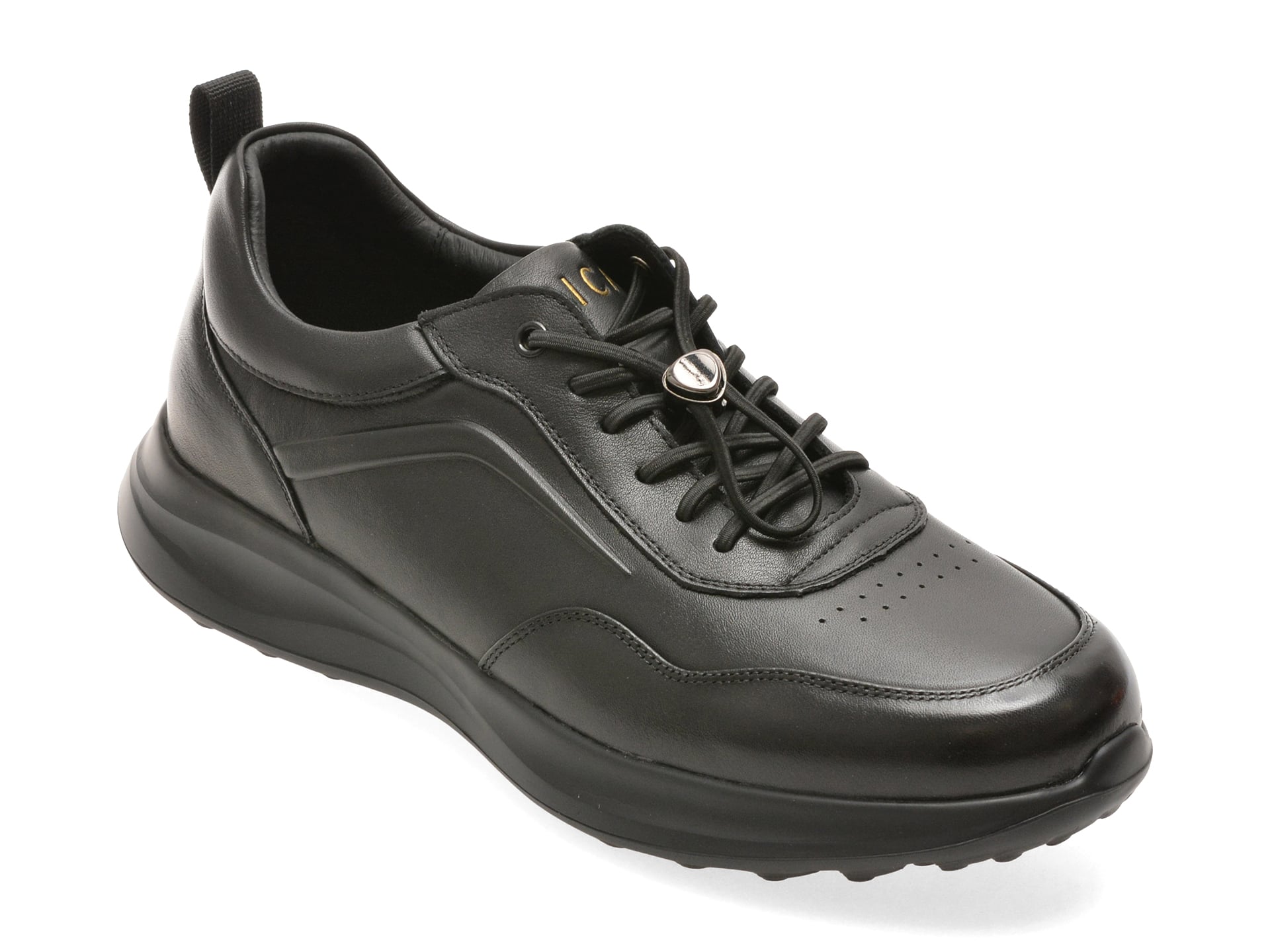Pantofi sport EPICA negri, T25223, din piele naturala