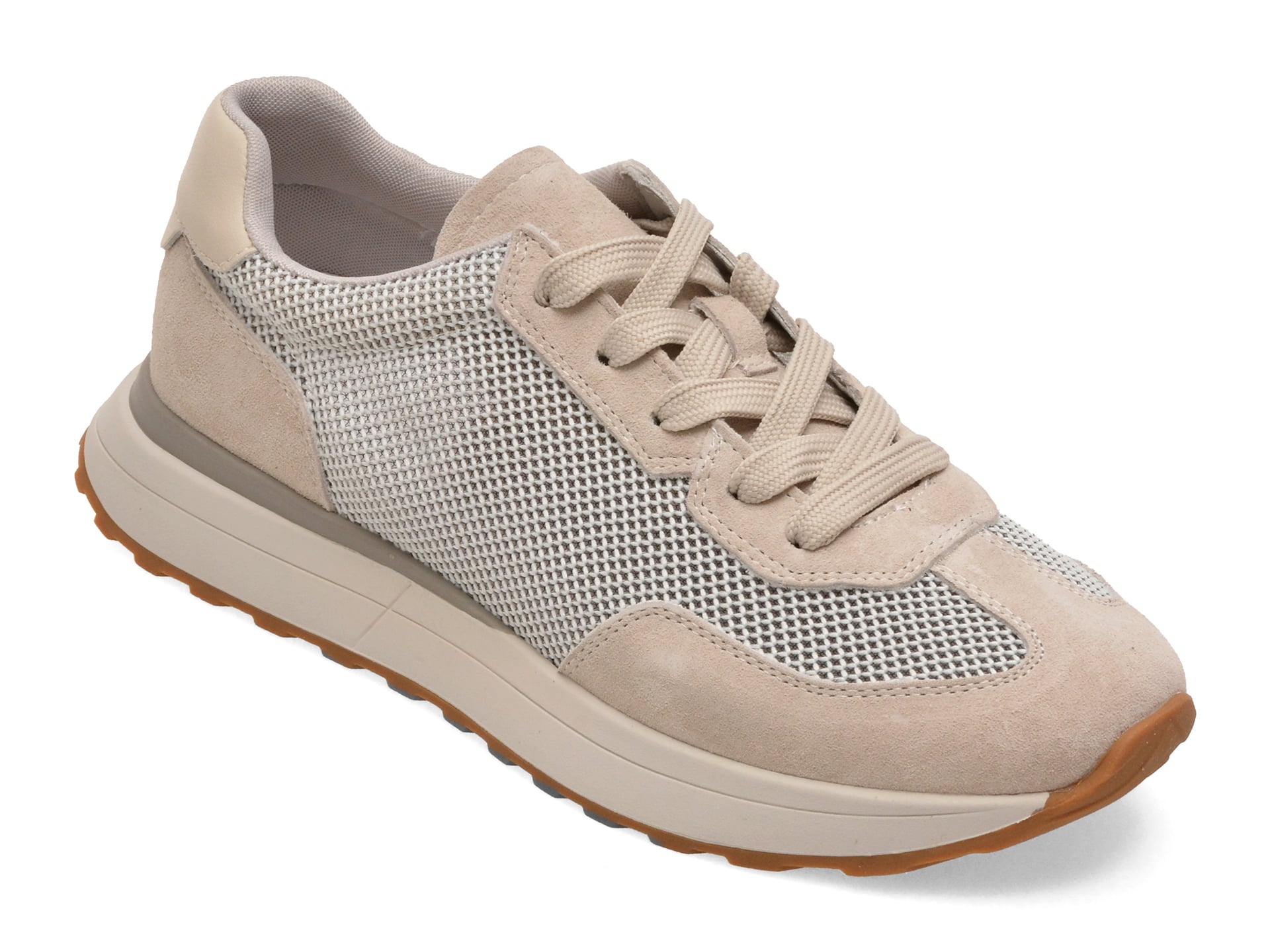 Pantofi sport FLAVIA PASSINI albi, 6182, din material textil si piele naturala