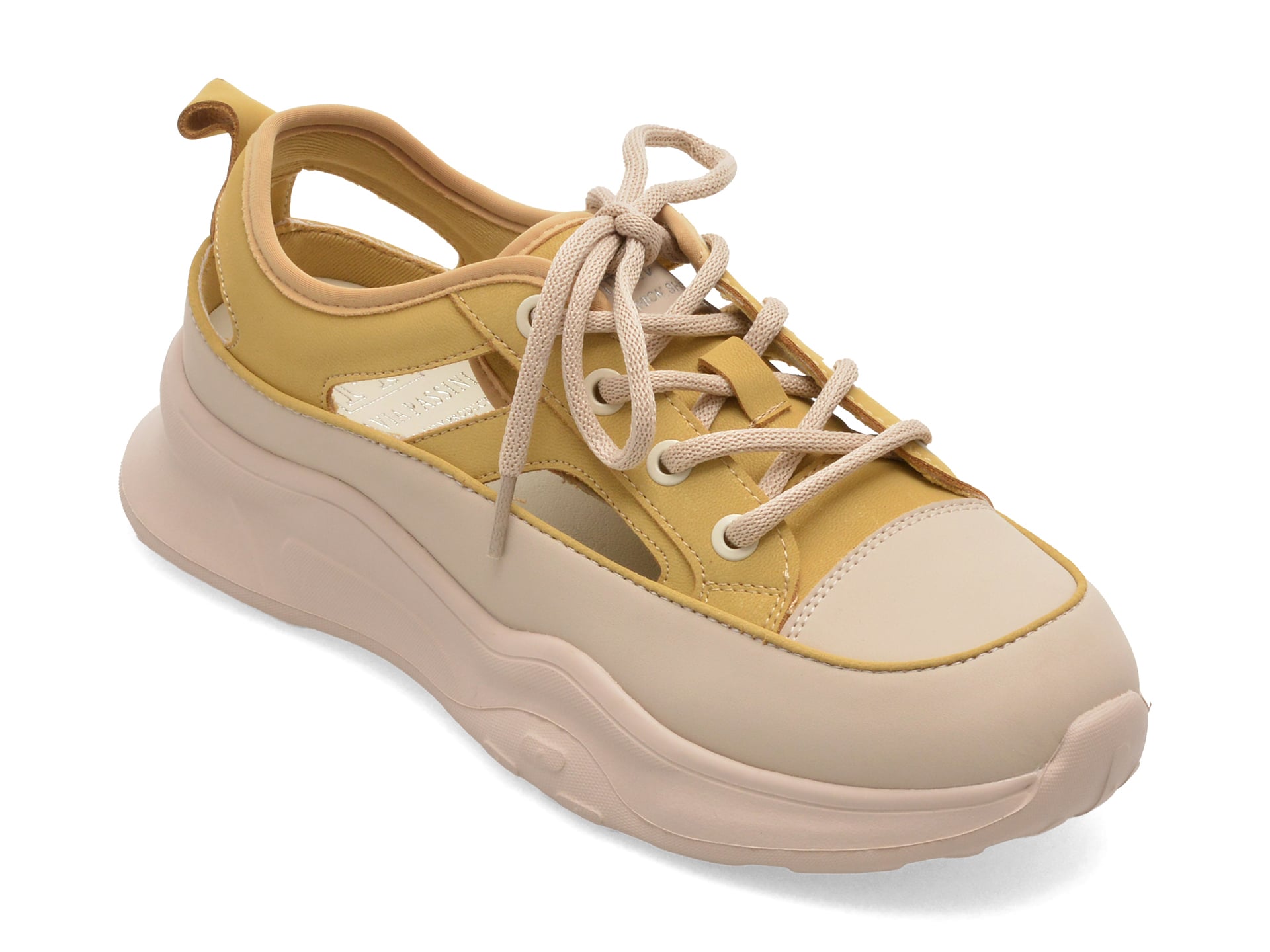 Pantofi sport FLAVIA PASSINI galbeni, 70302, din piele ecologica