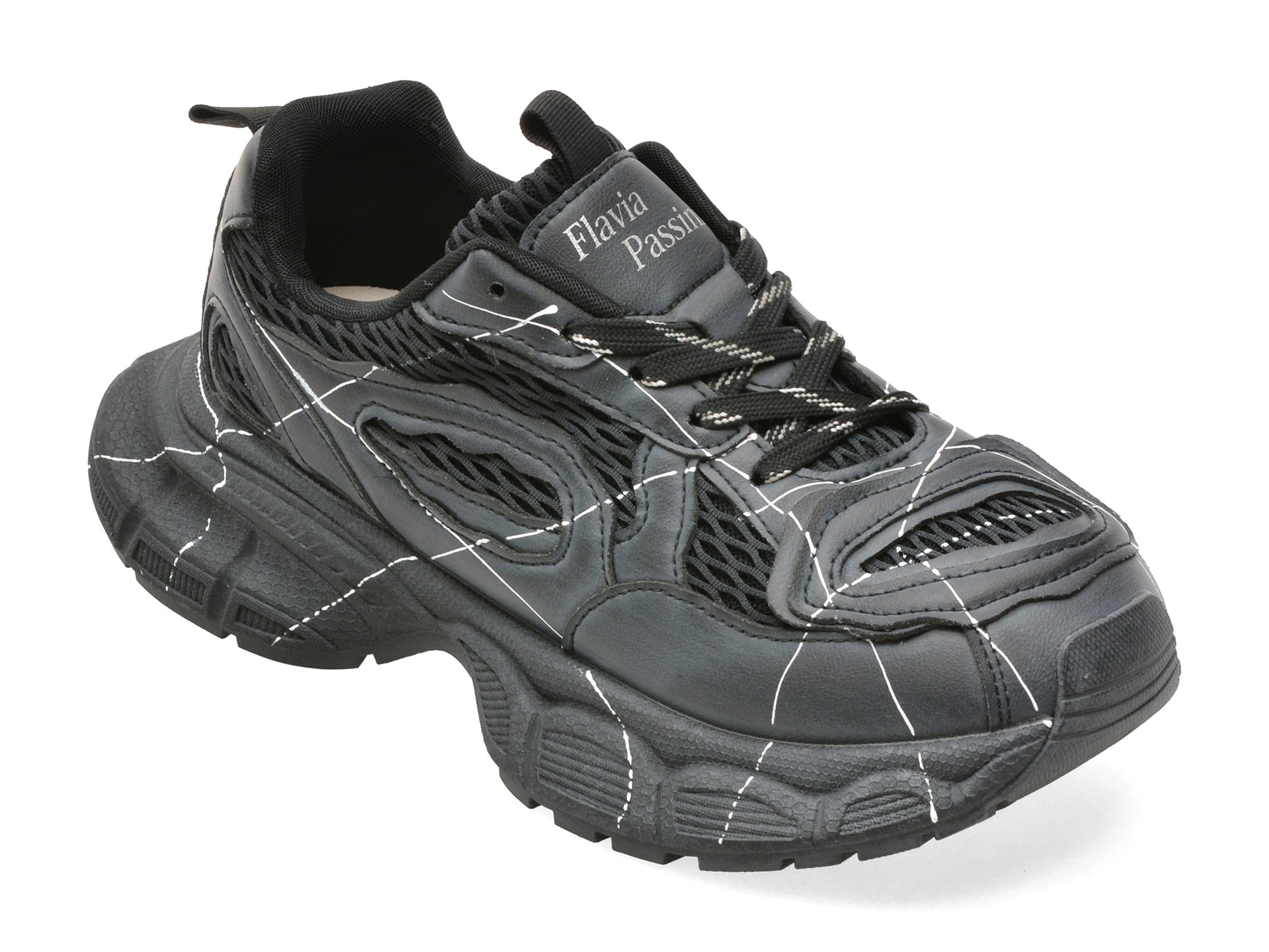 Pantofi sport FLAVIA PASSINI negri, 2177, din piele ecologica