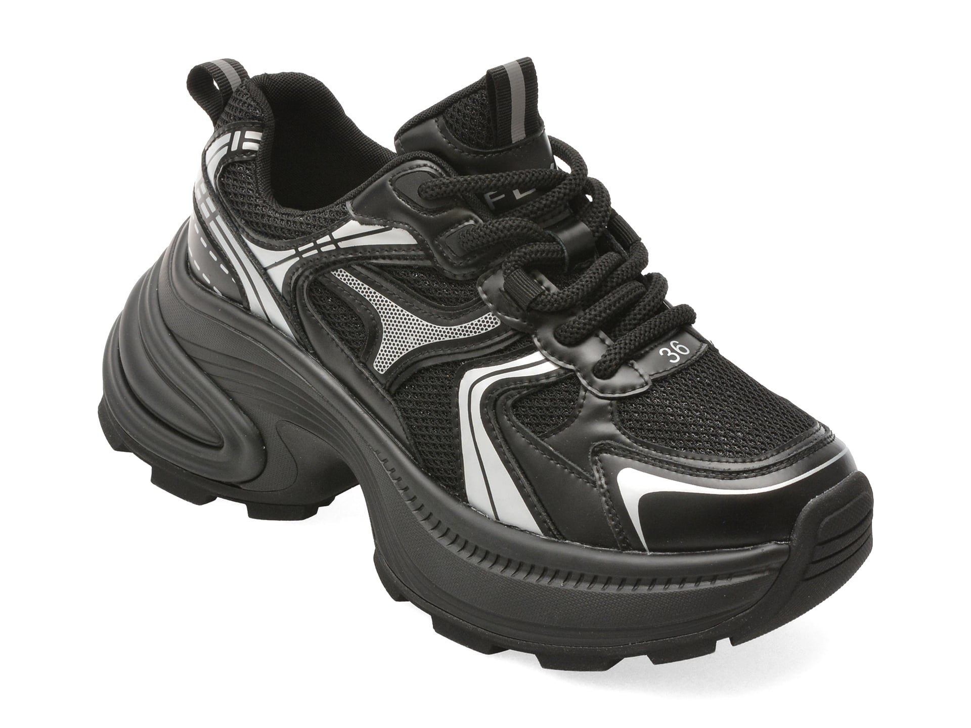 Pantofi sport FLAVIA PASSINI negri, 910, din piele naturala