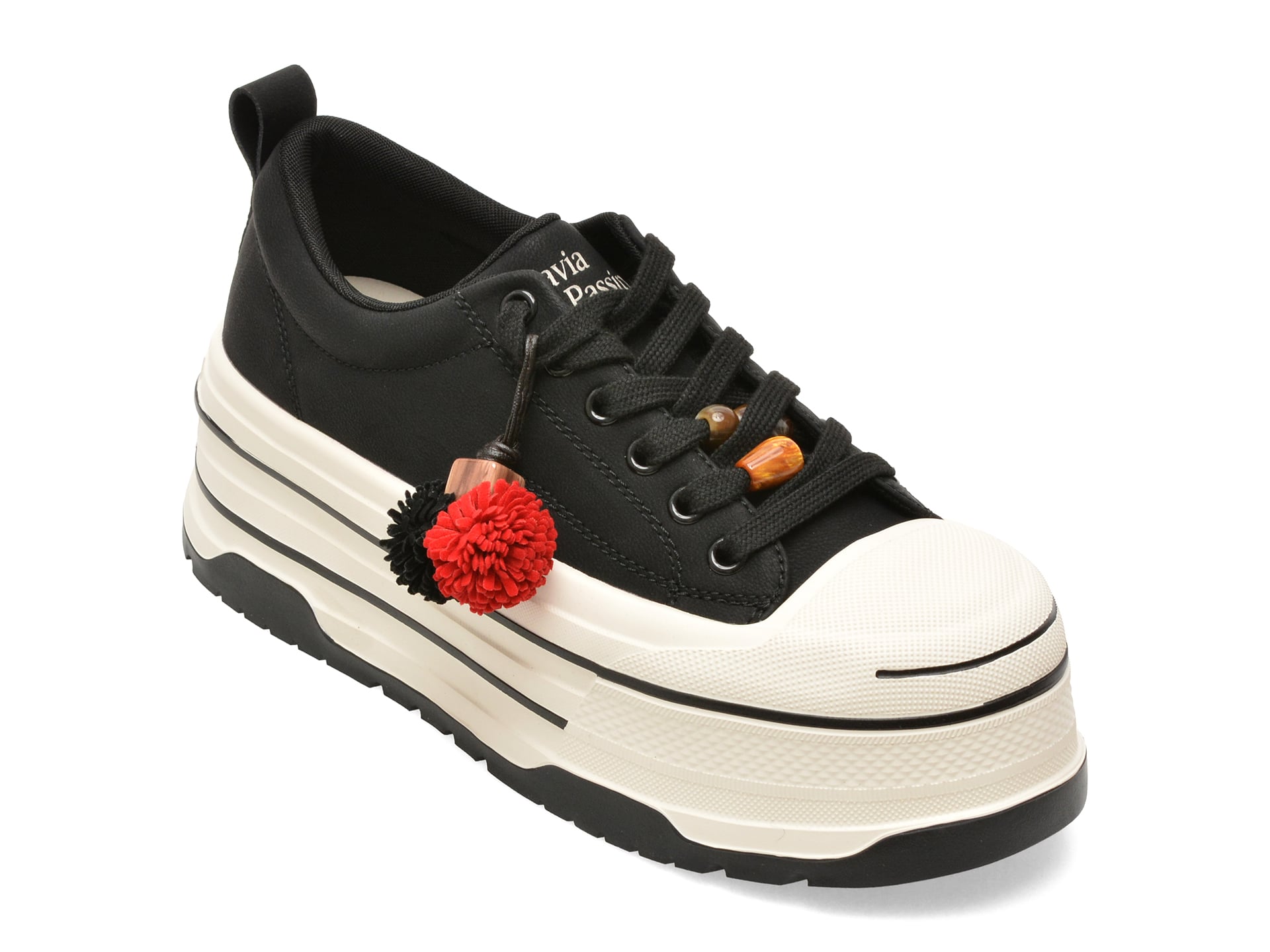 Pantofi sport FLAVIA PASSINI negri, D9150, din piele naturala
