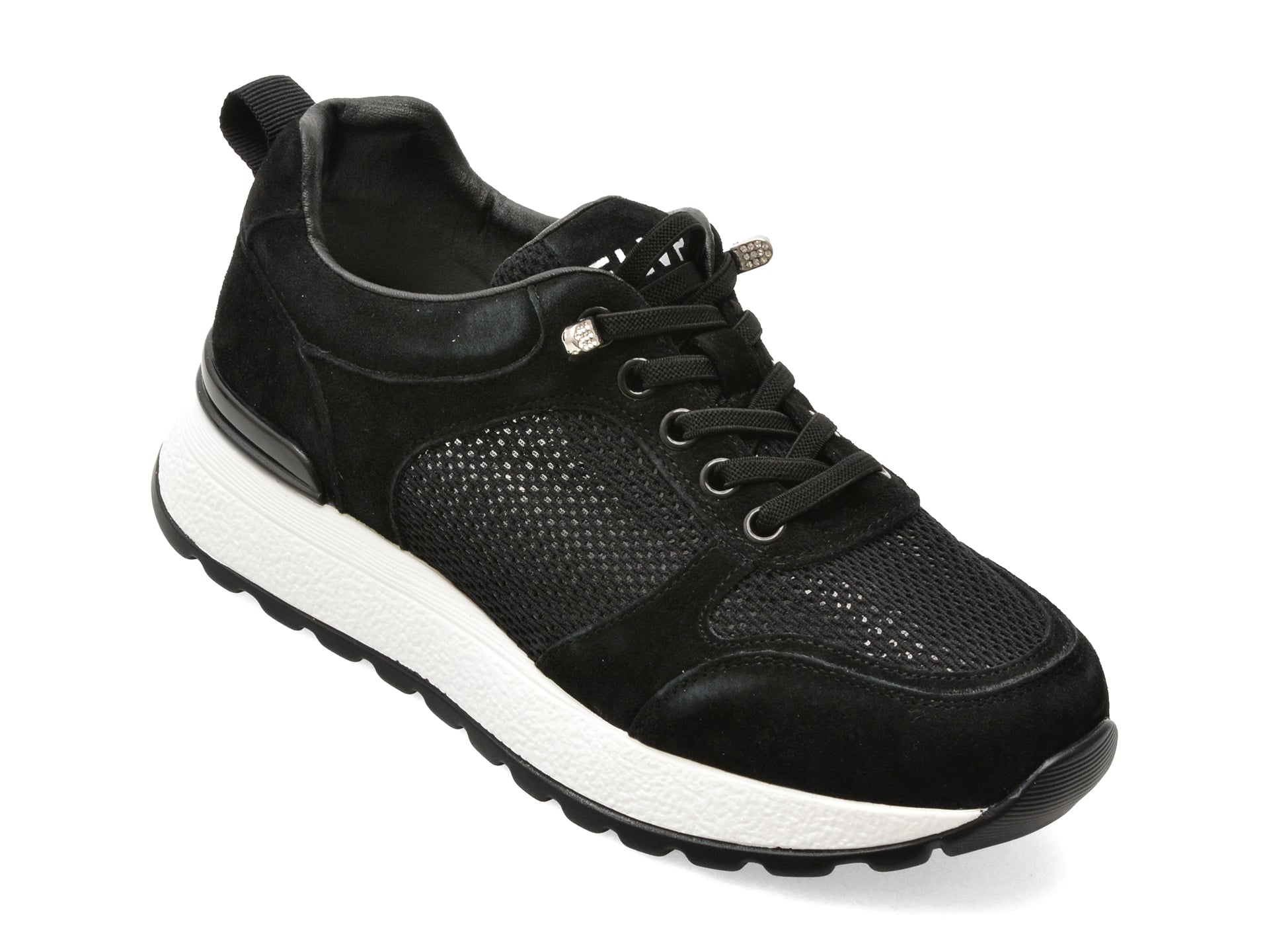 Pantofi sport FLAVIA PASSINI negri, WM12, din material textil si piele naturala