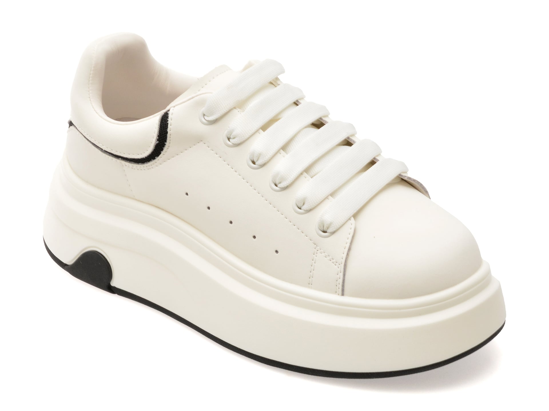 Pantofi sport GRYXX alb-negru, 5213, din piele naturala