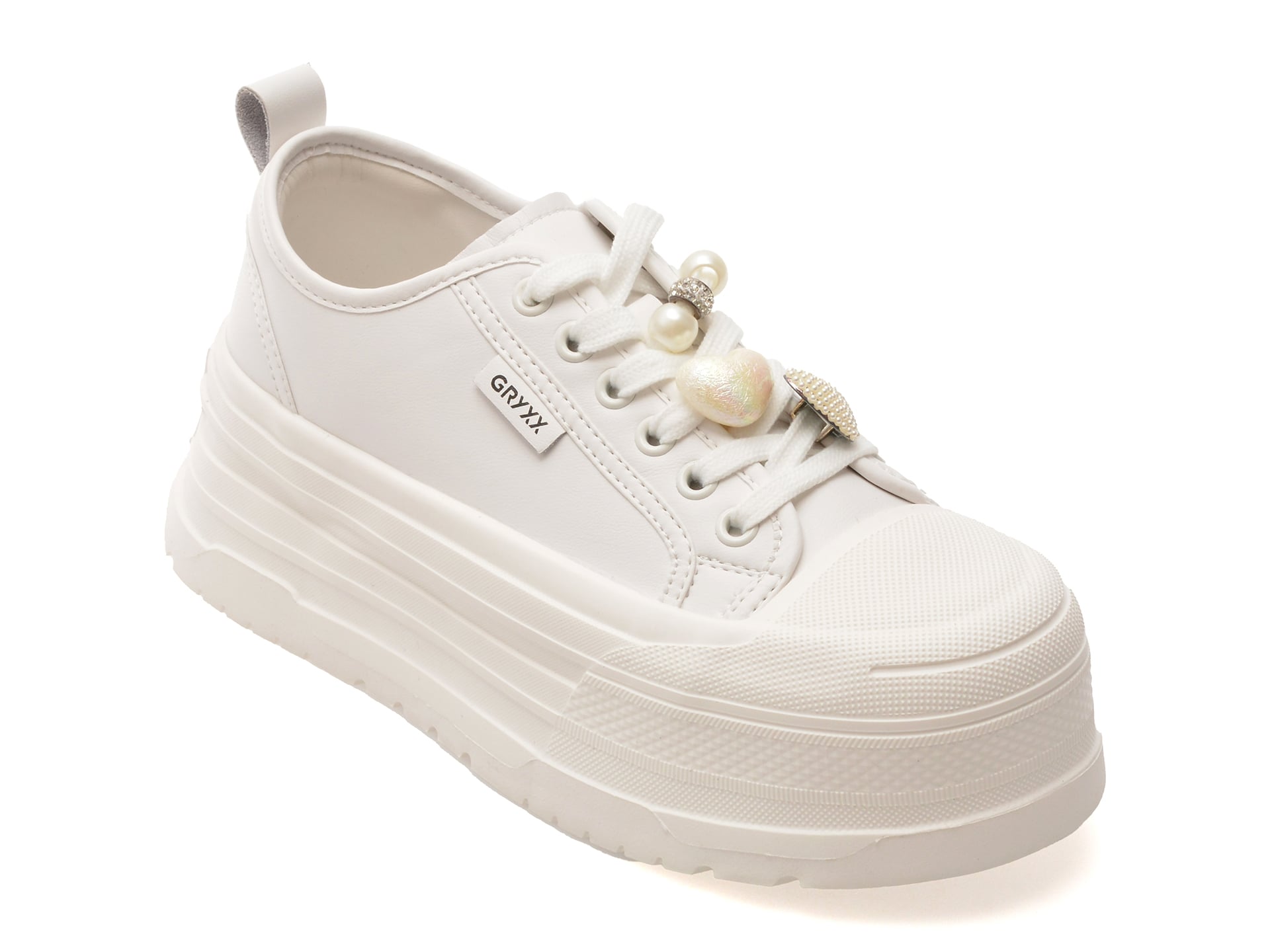 Pantofi sport GRYXX albi, R625D91, din piele naturala