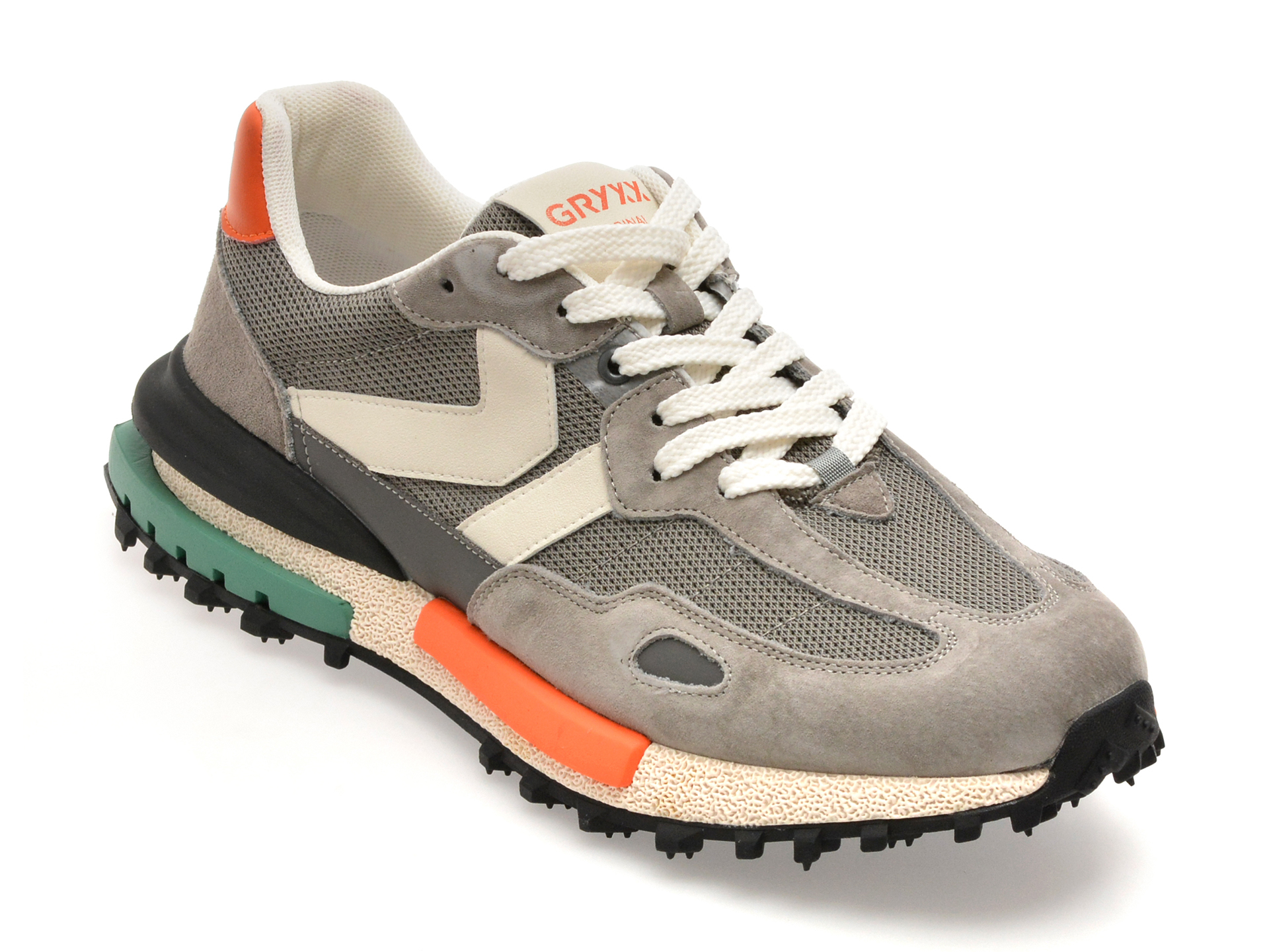 Pantofi sport GRYXX gri, 35021, din material textil si piele naturala