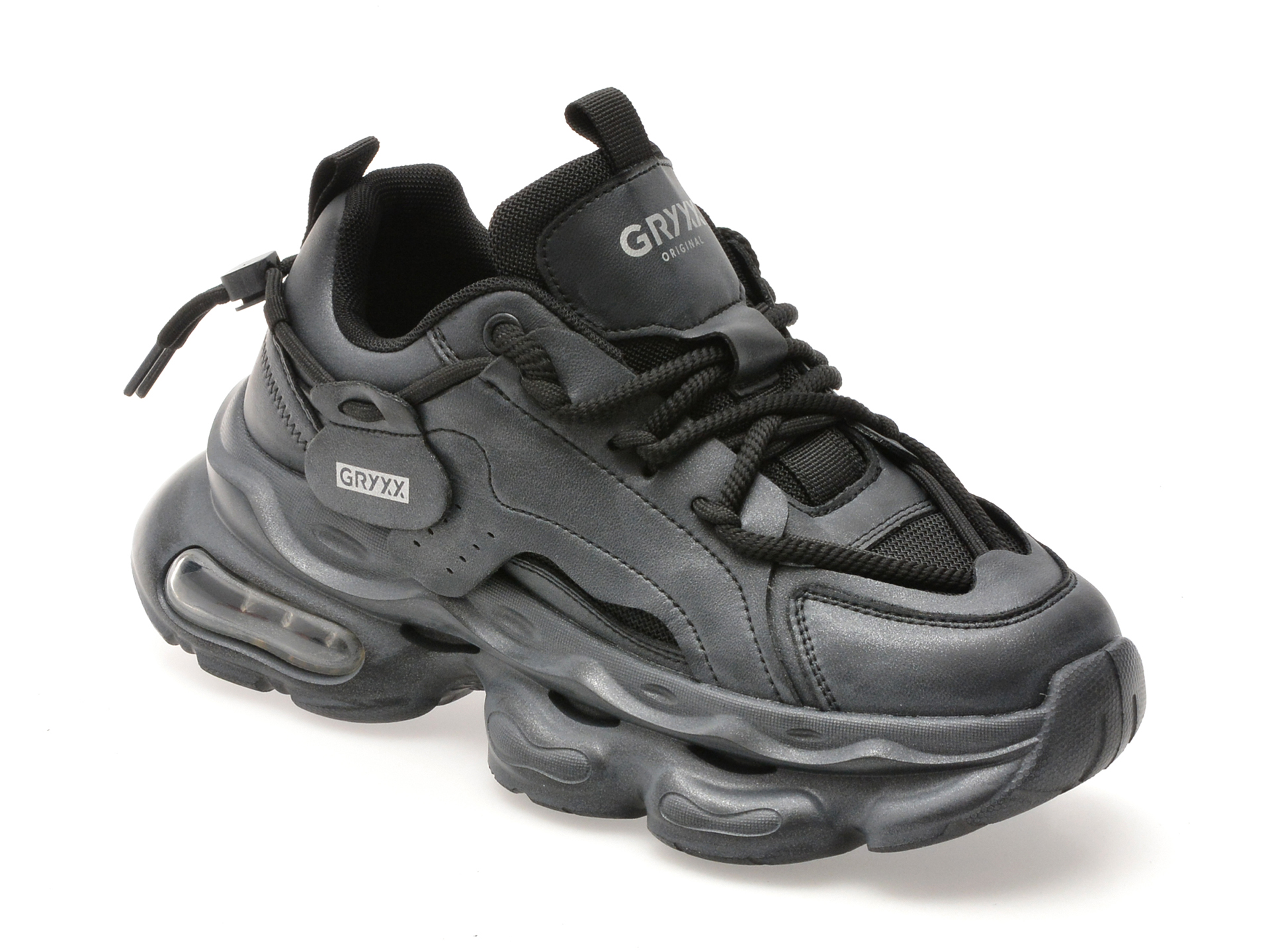 Pantofi sport GRYXX gri, F7801, din material textil si piele naturala