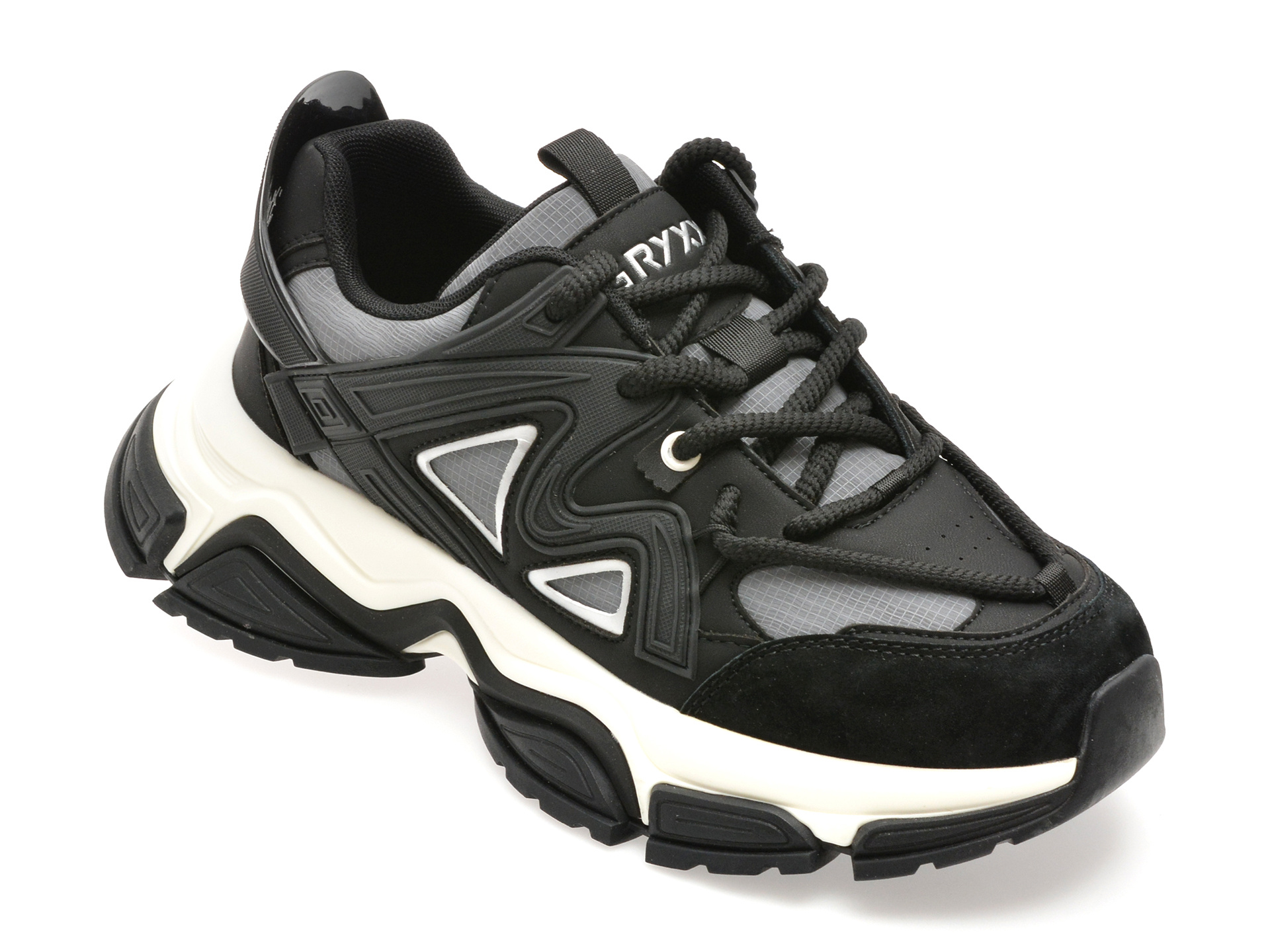 Pantofi sport GRYXX negri, 1006, din material textil si piele naturala