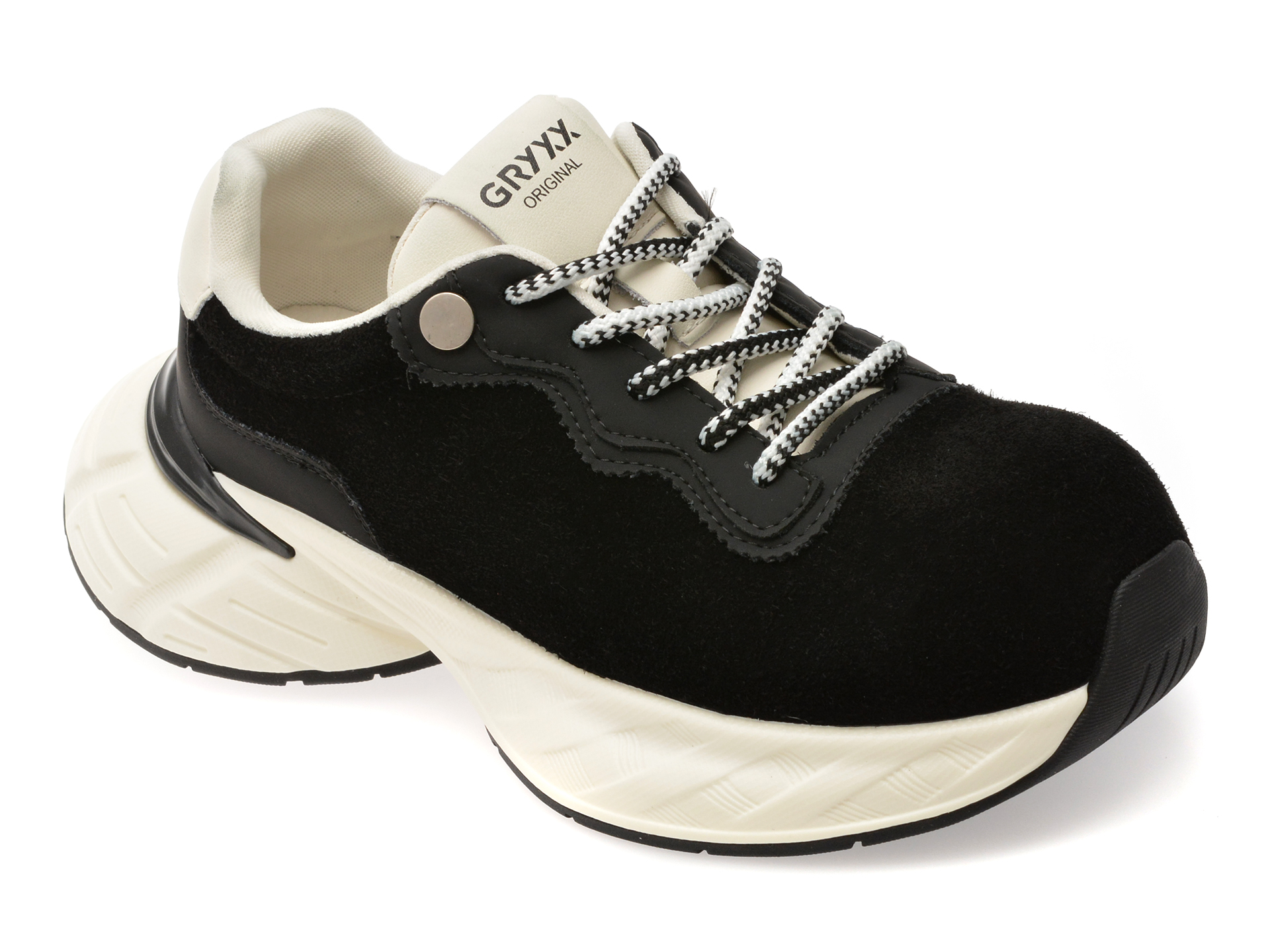 Pantofi sport GRYXX negri, 10921, din piele intoarsa