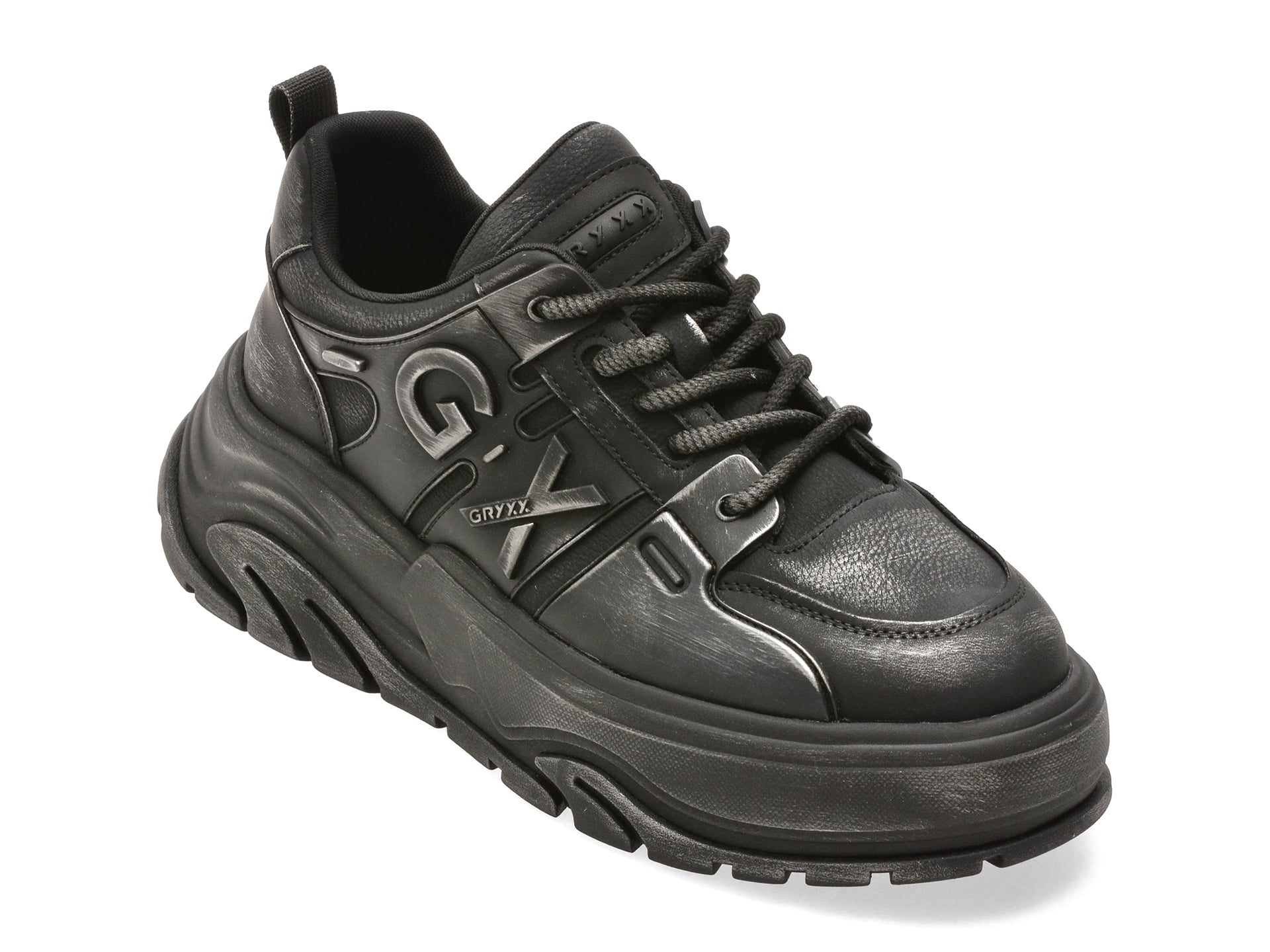 Pantofi sport GRYXX negri, 11028, din piele naturala