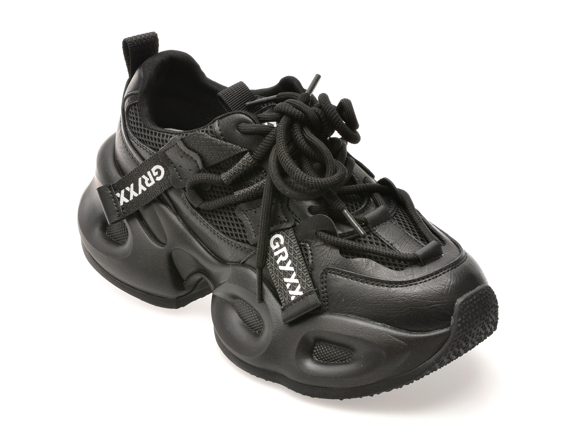 Pantofi sport GRYXX negri, 2556, din material textil si piele naturala
