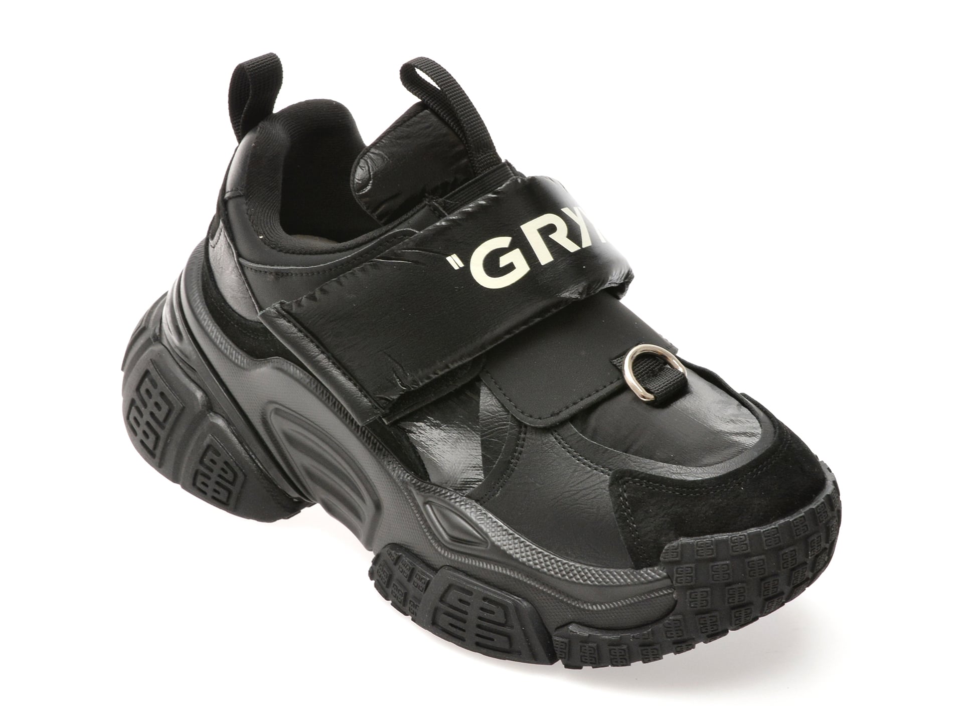 Pantofi sport GRYXX negri, 25812, din material textil si piele naturala