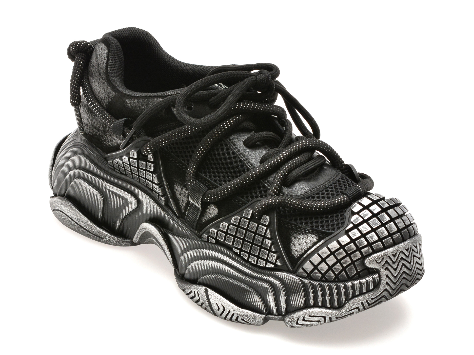 Pantofi sport GRYXX negri, 9811, din material textil si piele naturala