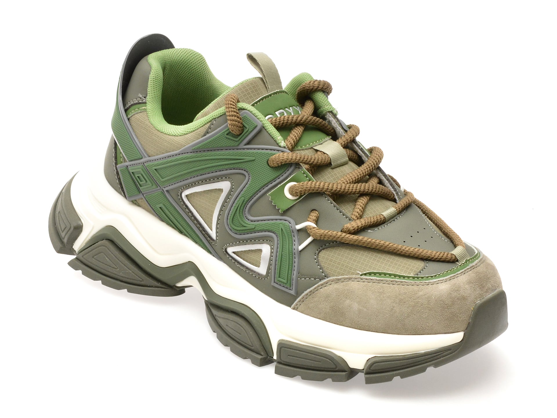 Pantofi sport GRYXX verzi, 1006, din material textil si piele naturala
