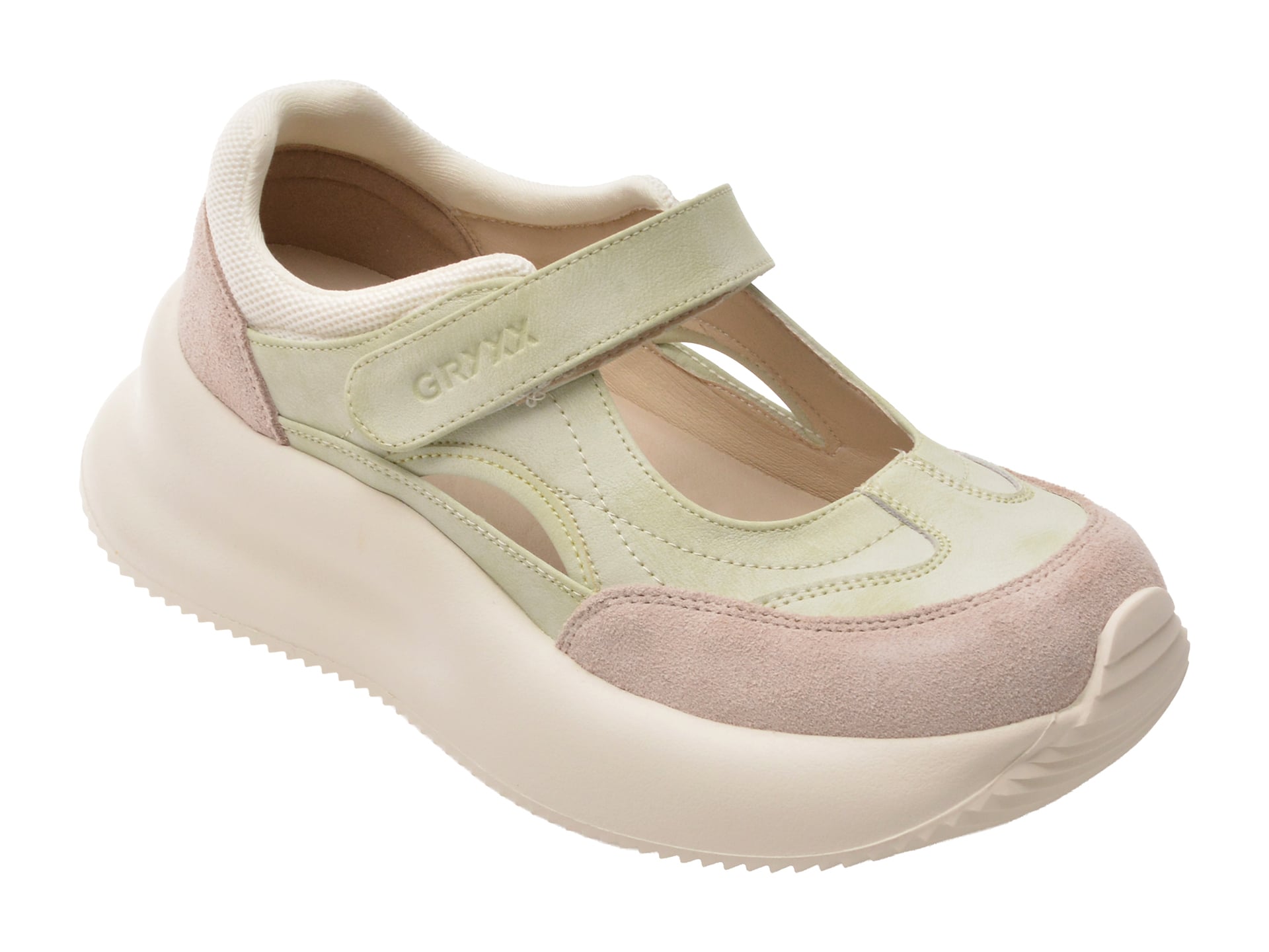 Pantofi sport GRYXX verzi, 5L108, din piele naturala